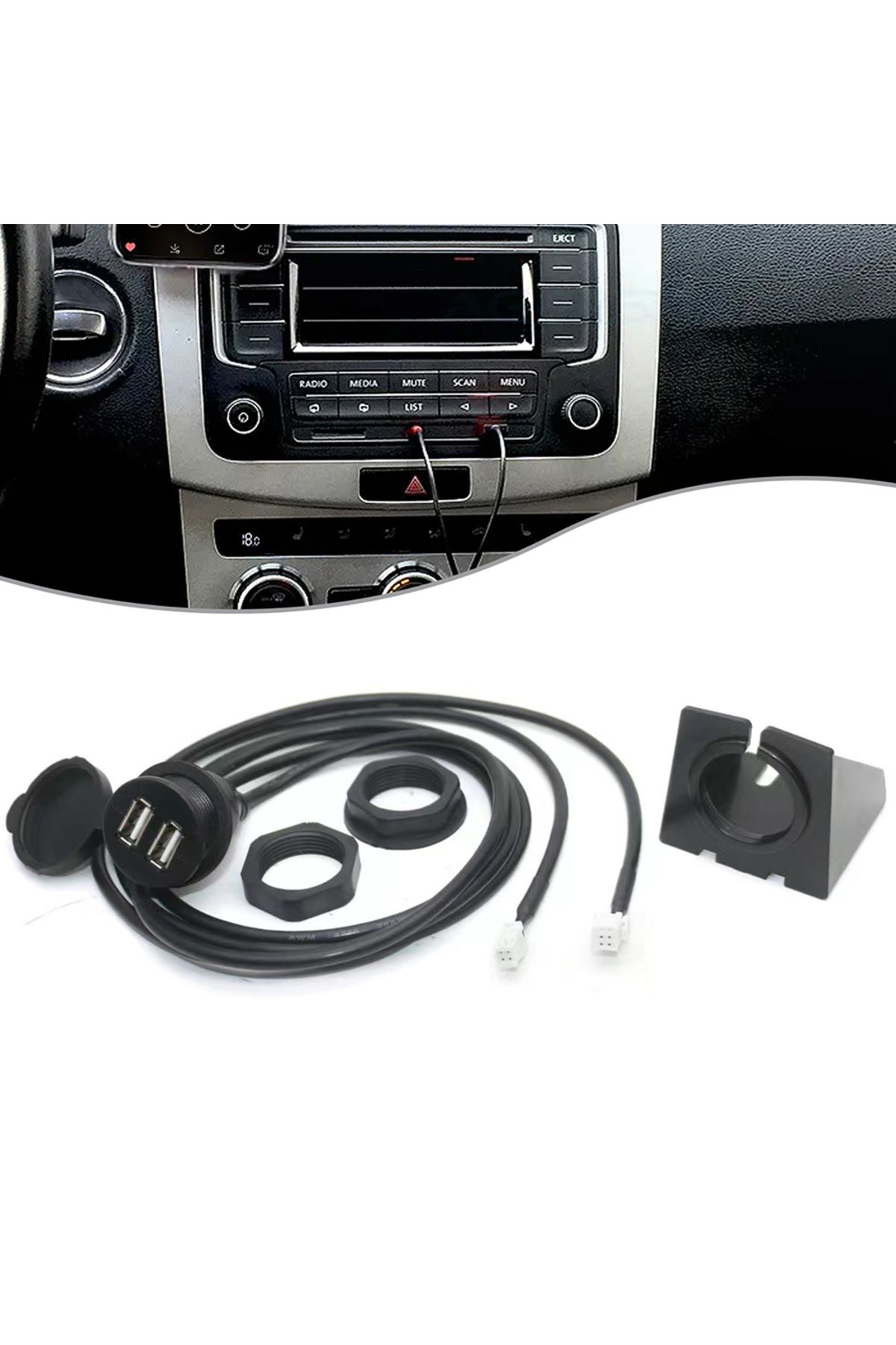 Choice-Car Radio Multimedia Player Car Dashboard USB Socket For Most Cars 4/6 Pin Dash Mount Dual USB Po... 4
