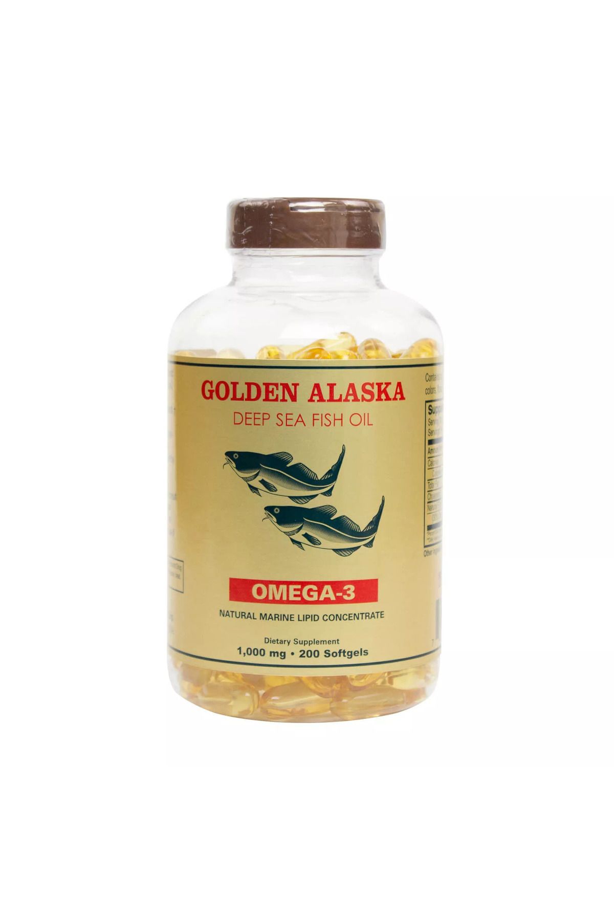 Golden Alaska Deep Sea Fish Oil Omega 3 Dha Epa 1000 Mg 200 Softgels Menşei Usa