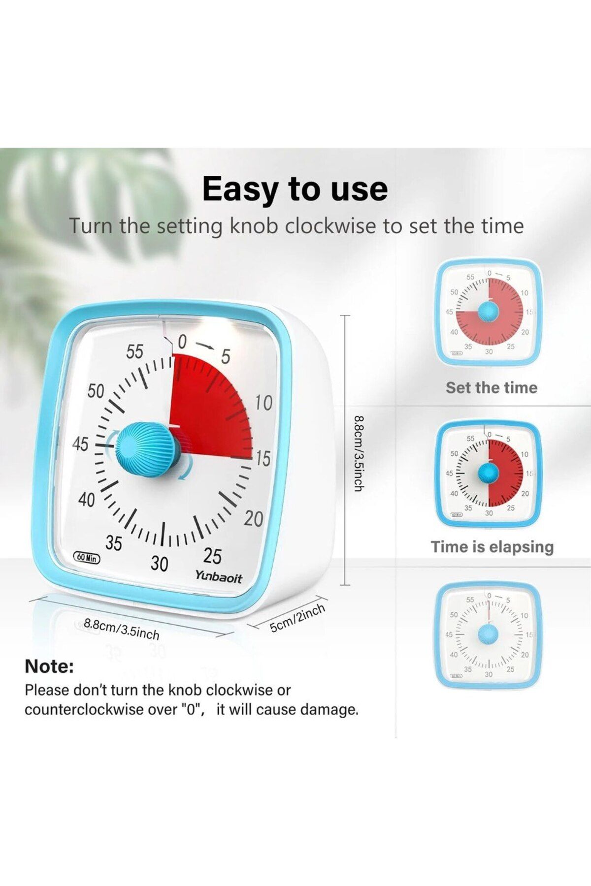 Choice-Vt03-blue Red Yunbaoit Visual Timer With Night Light, 60-minute Countdown Timer For Kids And Adults, 5