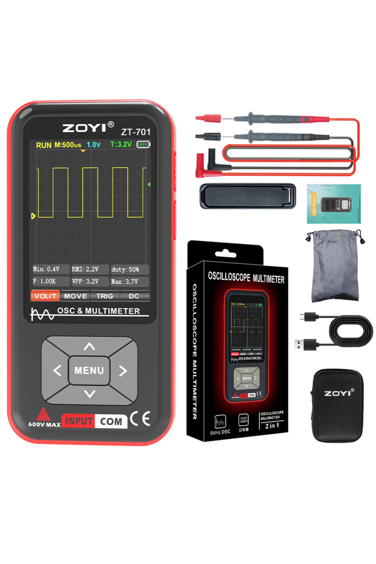 Choice-ZT-701-1 ZOYI Handheld Burn-Proof Digital Oscilloscope Multimeter 2-in-1 High Precision Color Large 1