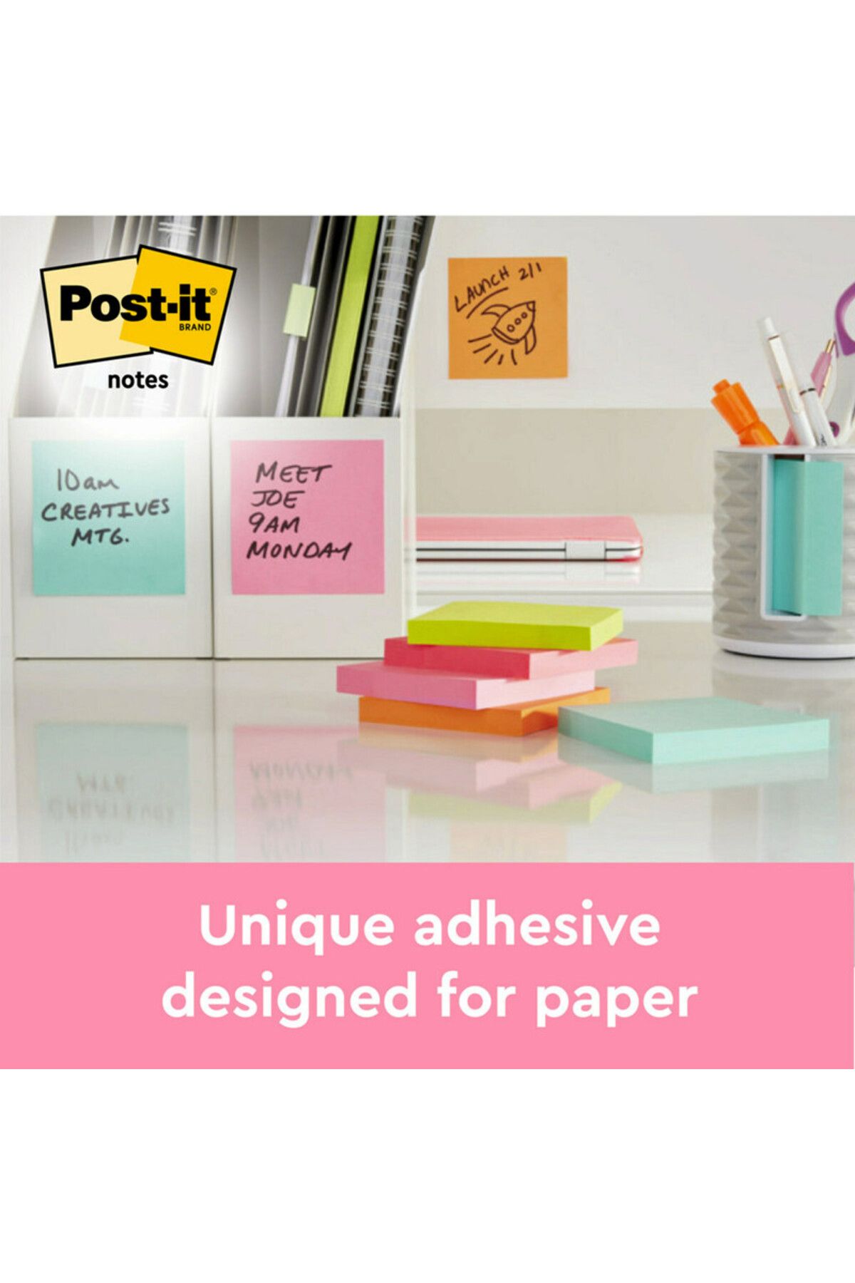 Post-it-® Notes 655-5PK, Capetown Colors, 3 in x 5 in (76 mm x 127 mm) 2