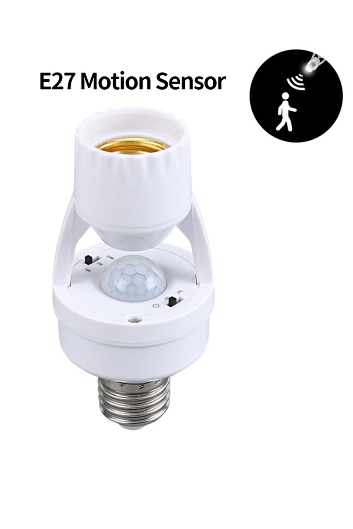 GGBEE-Motion Sensor Led Lamp Base E27 E26 Socket Converter AC 85-265V Light Bulb Holder Adapter Switch ... 8