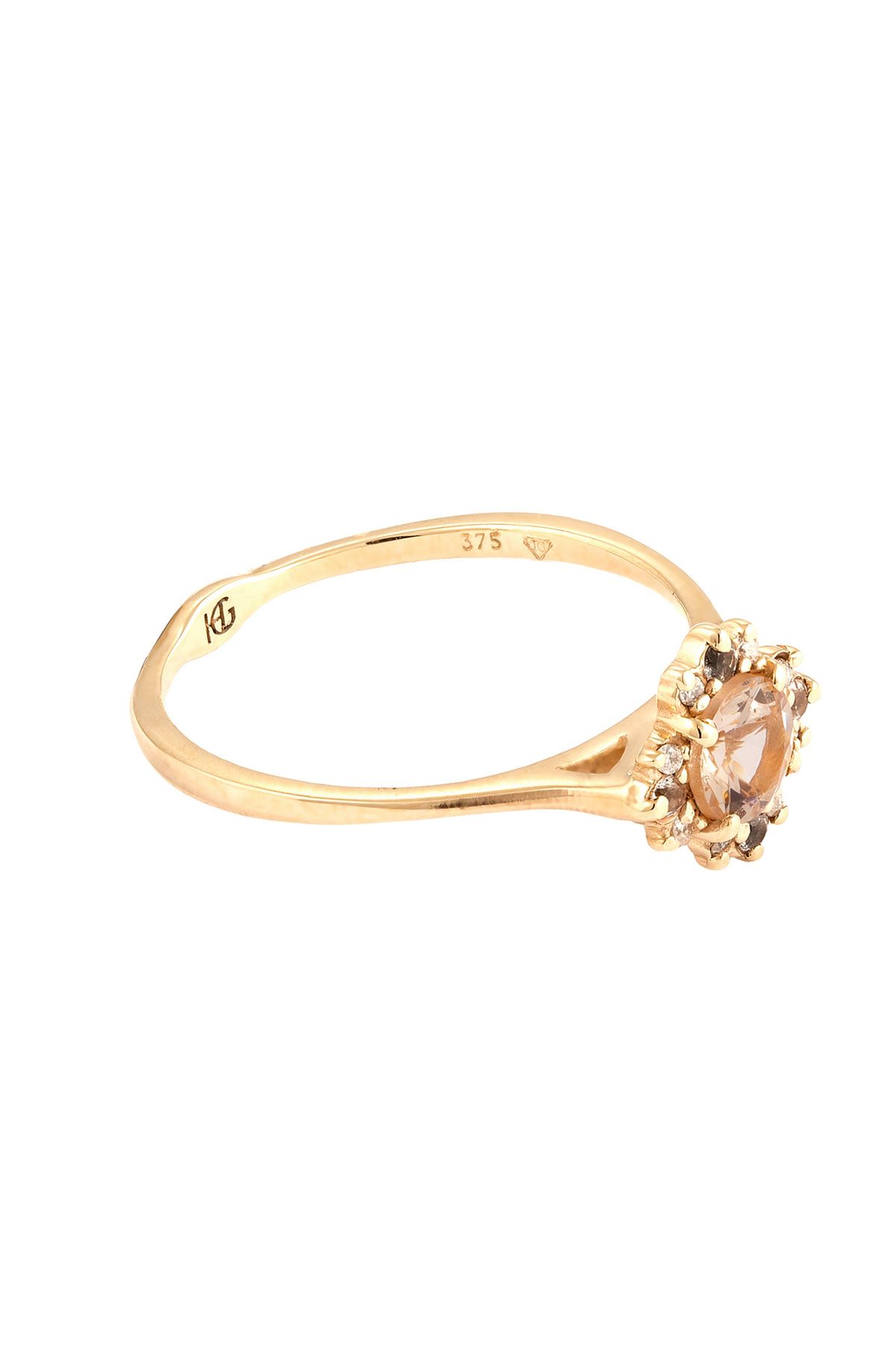HAZE & GLORY-Diamant Morganit Verlobungsring 375 Gelbgold 4