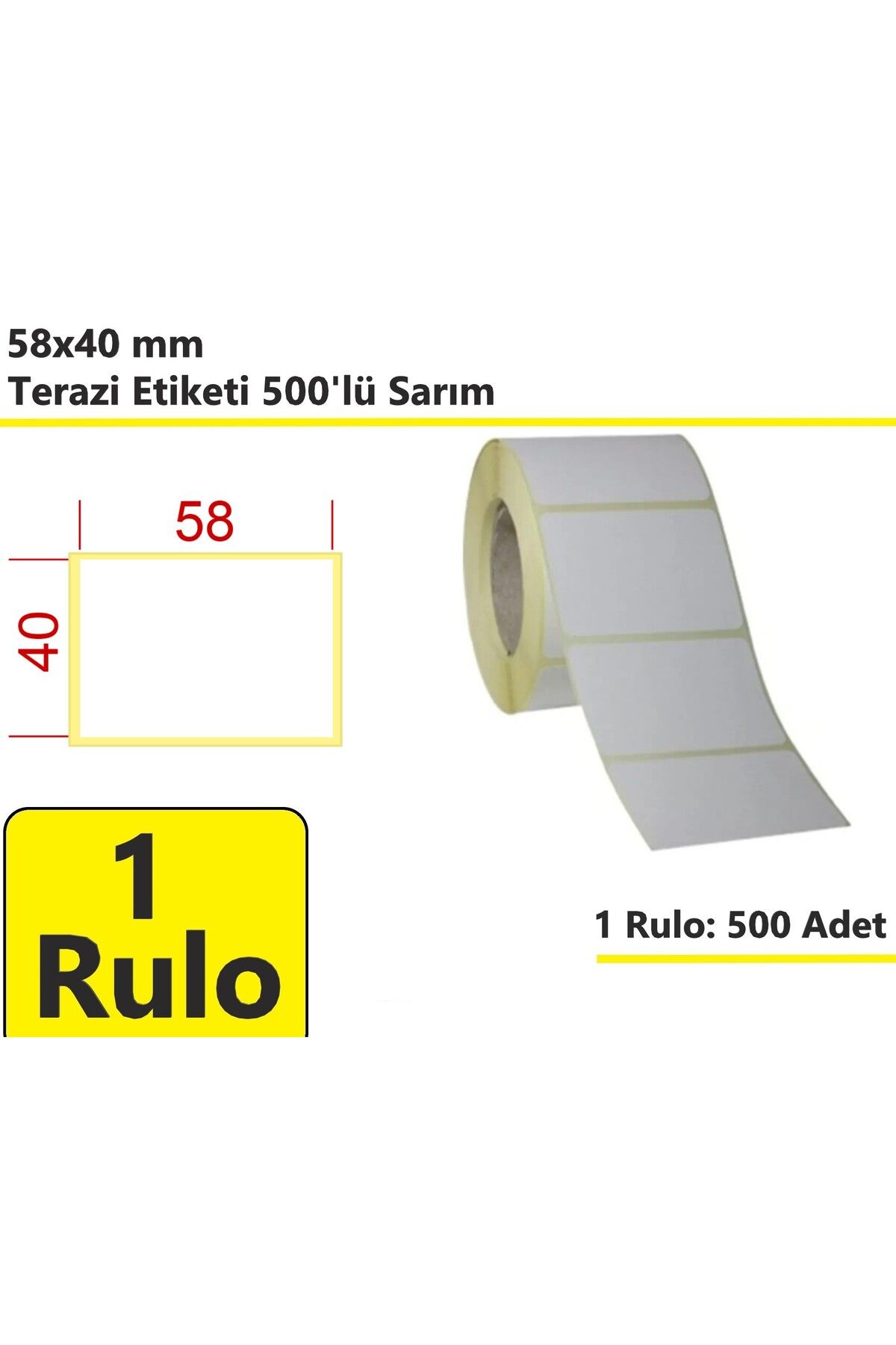 akdenizpos 40x58 mm Termal Terazi Etiketi 500'lü Sarım