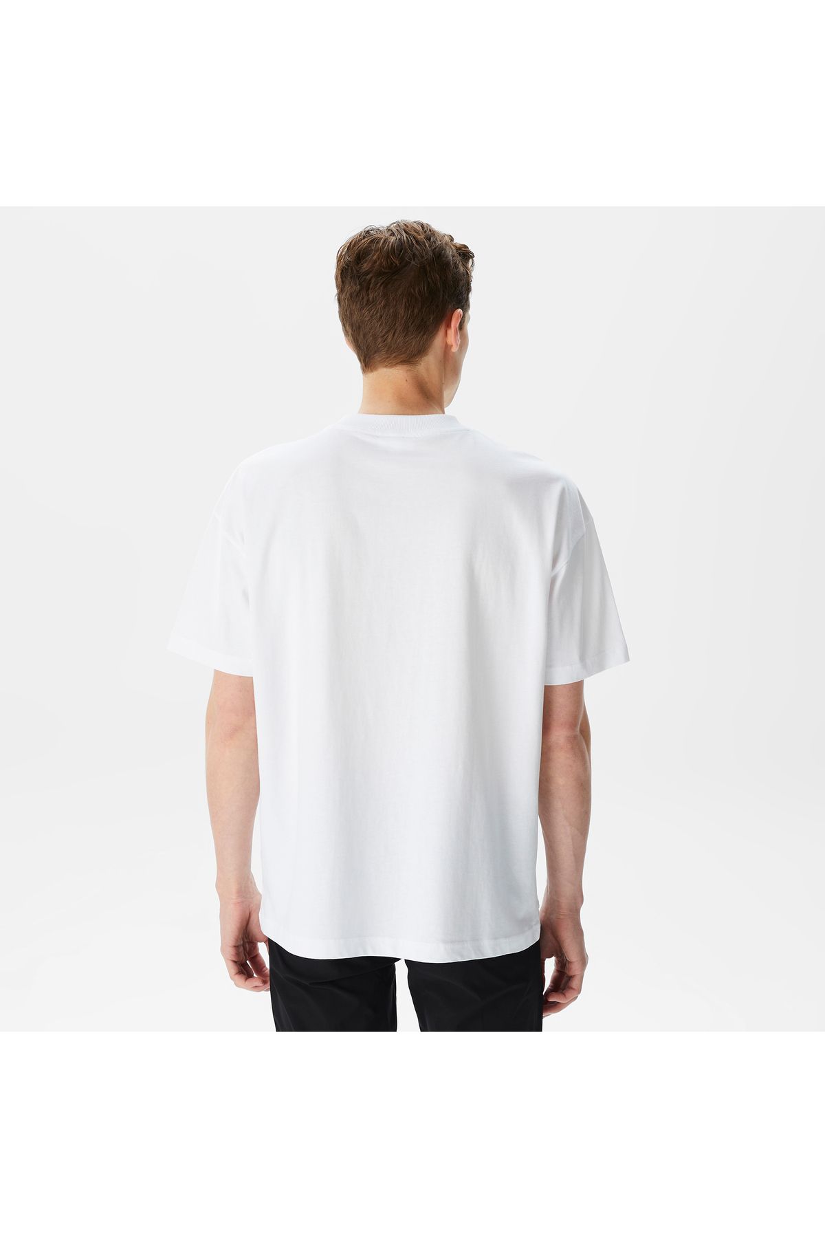 تی شرت سفید مردانه یقه دوچرخه مناسب طرح دار Lacoste