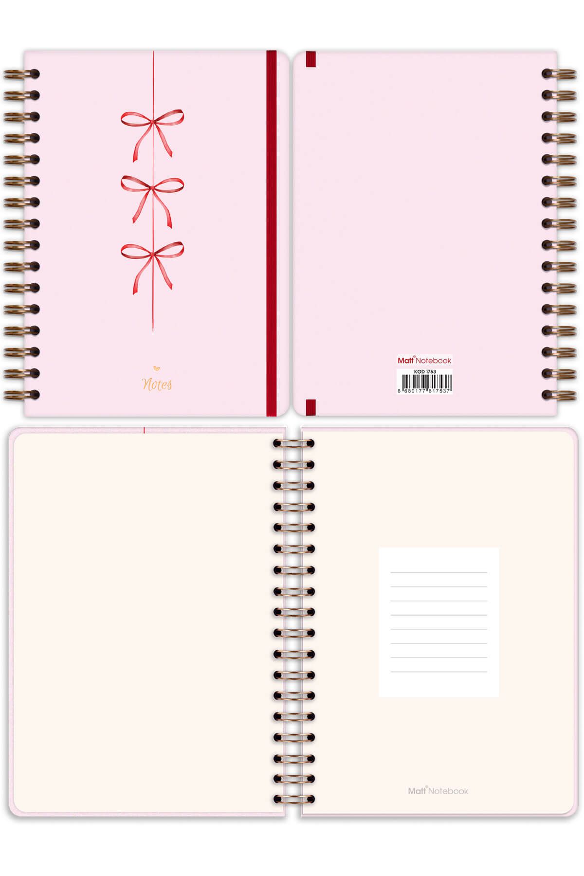 Matt Notebook-A5 15x21 سم حلزوني مرن متقلب غير مؤرخ مذكرة مذكرة القوس 6