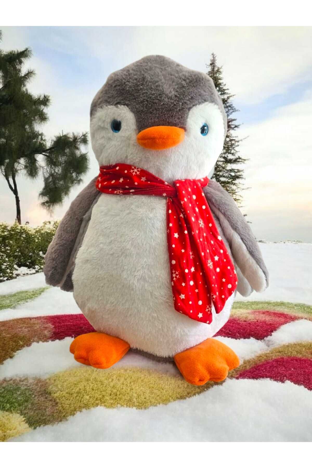 Mellito 55 Cm Buyük Pingu Penguen Peluş Oyuncak Uyku Arkadaşı Yatık