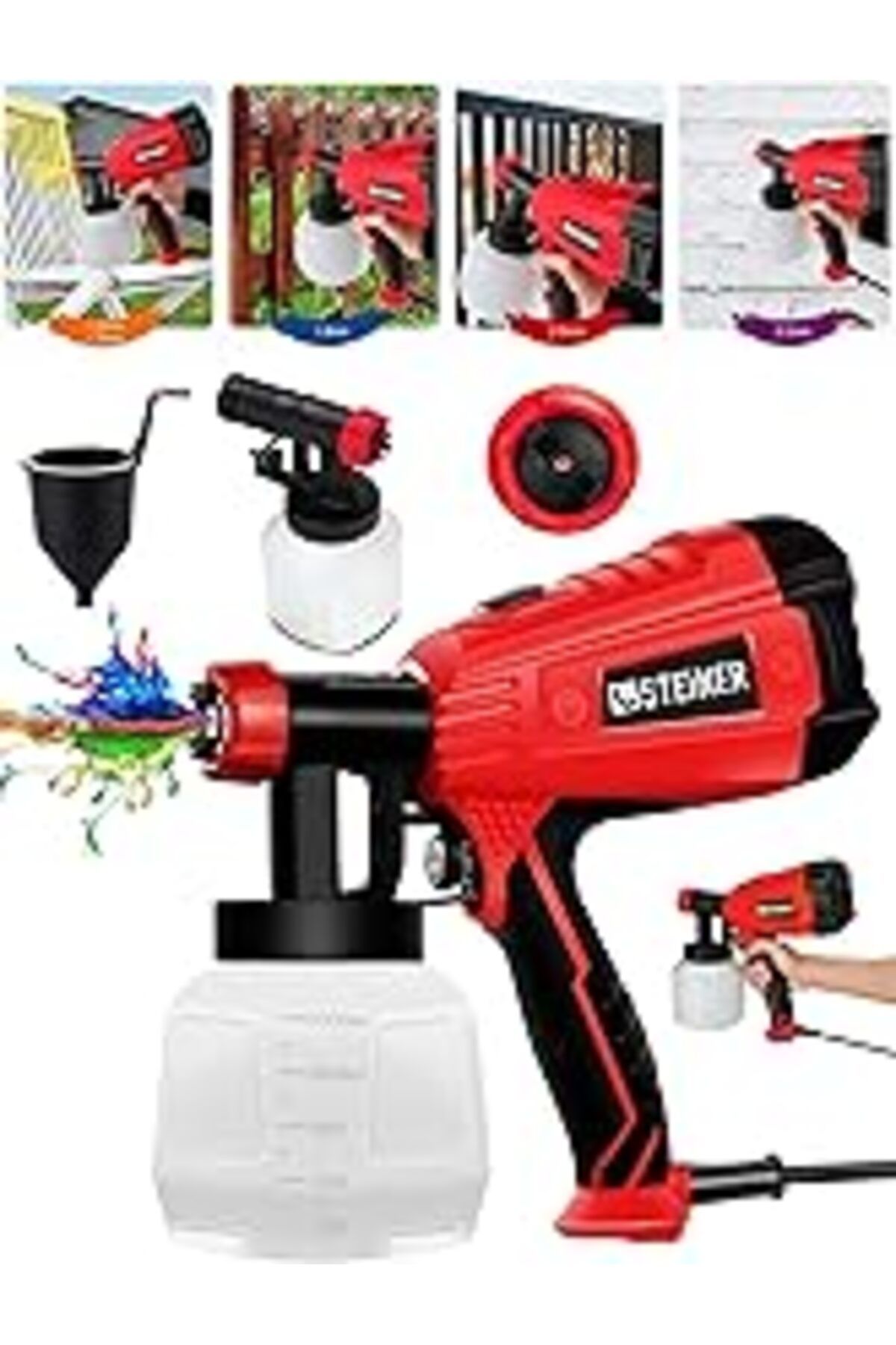 Roses Store Steiner Alman Professional 1400 Watt Elektrikli Sprey Boya Püskürtme Tabancası Dezenfektan İlaçlama