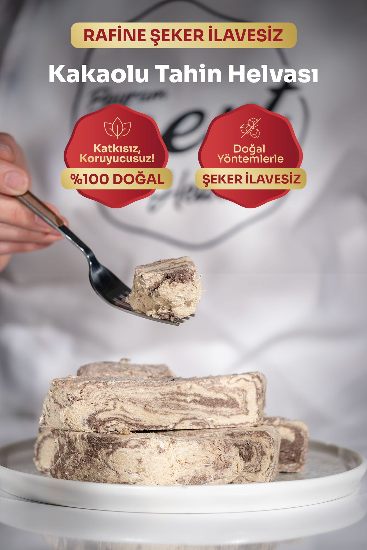 BAYRAM MERT HELVA Şeker İlavesiz Kakaolu Tahin Helvası (450 Gr)