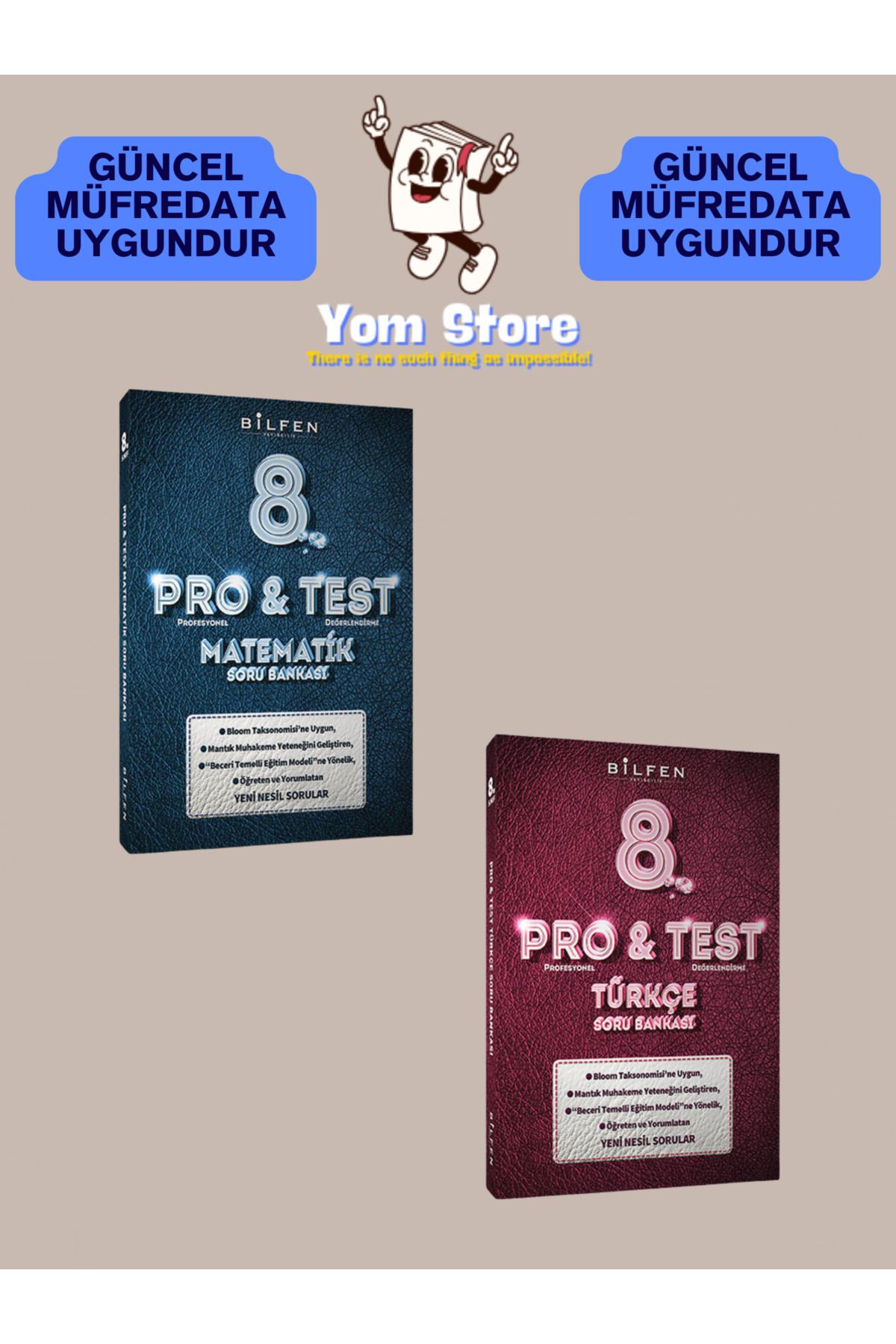 Bilfen Yayıncılık 8. Sınıf Pro Test Matematik + Türkçe SET Soru Bankası