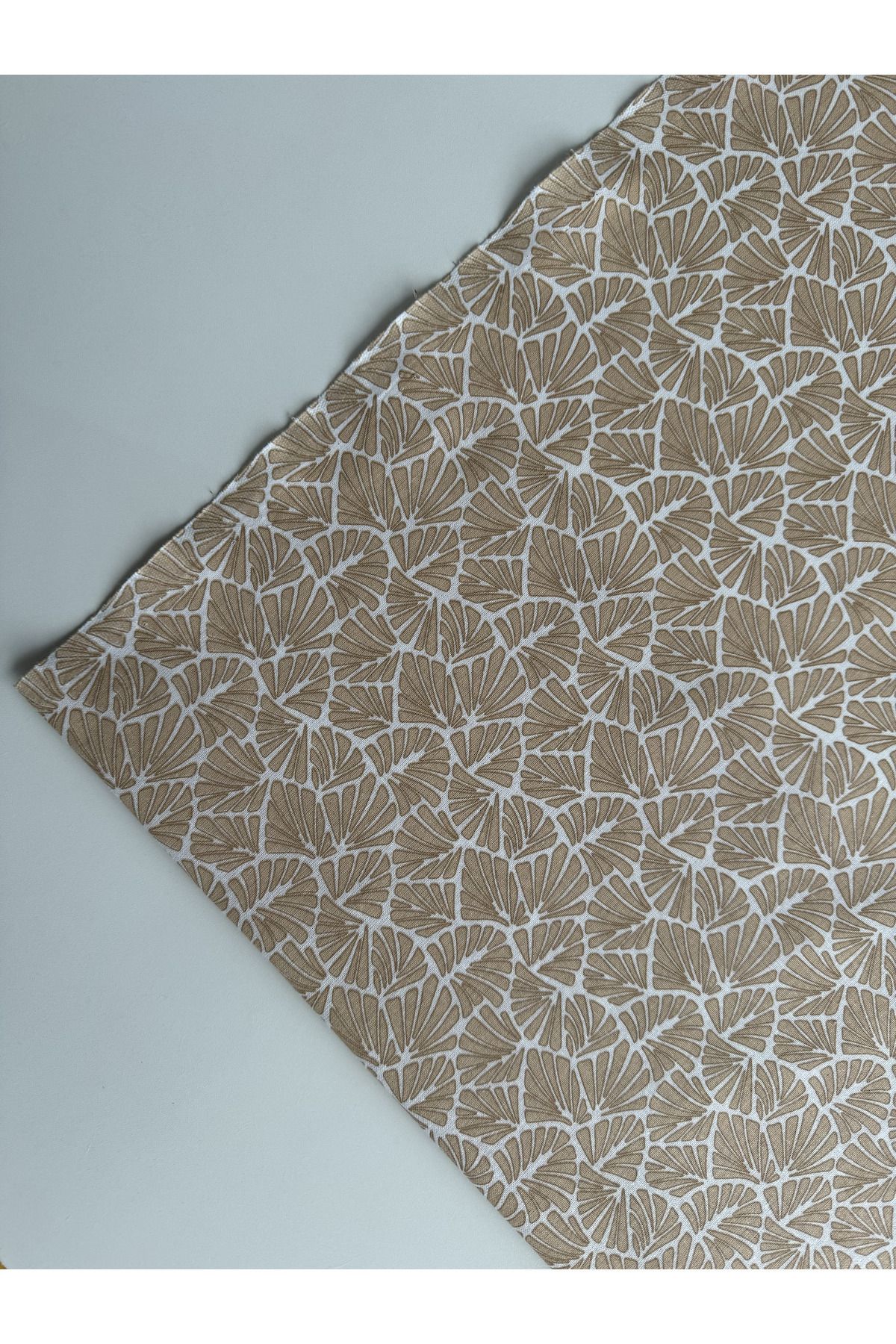 Niks Home-100% Cotton Patterned Poplin Fabric - Cream Leaves - Width: 160cm 3