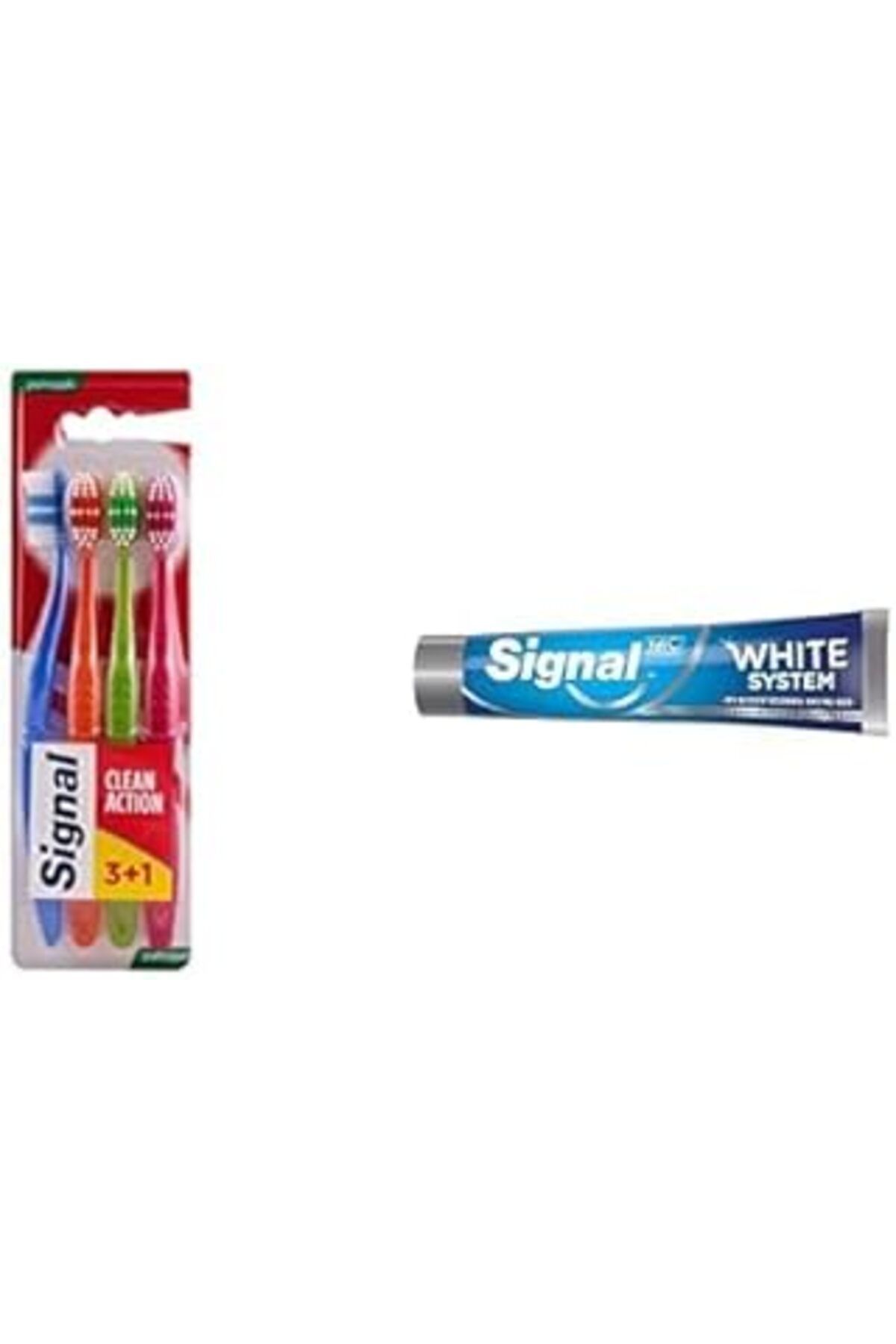 Mu Art Signal Premium Action 4'lü (3 1) Yumuşak Diş Fırçası Ve Signal White System Diş Macunu Original 2 H