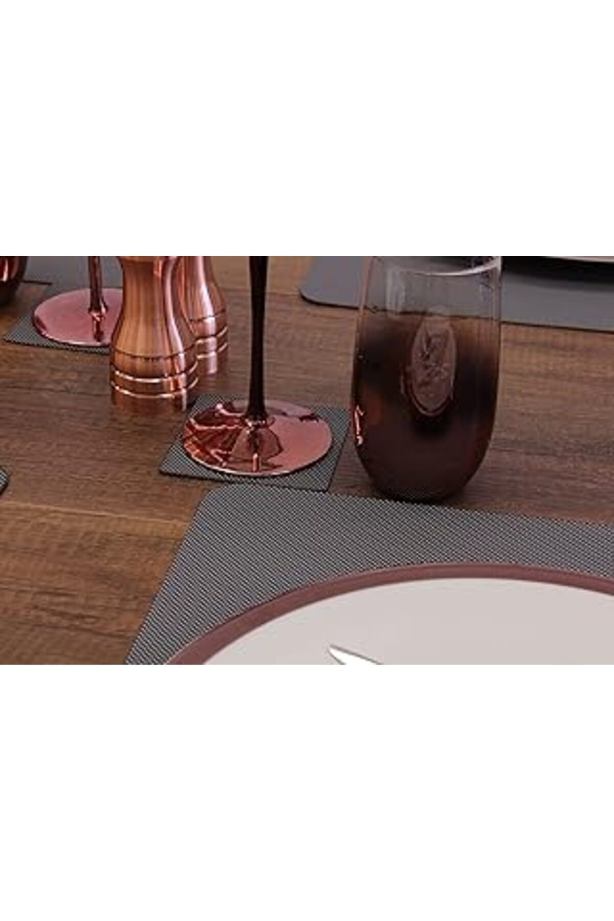 Hepta Collection Siyah Nopeli Suni Deri Lazer Kesim Bardak Altlığı 25 Adet 9X9 Cm