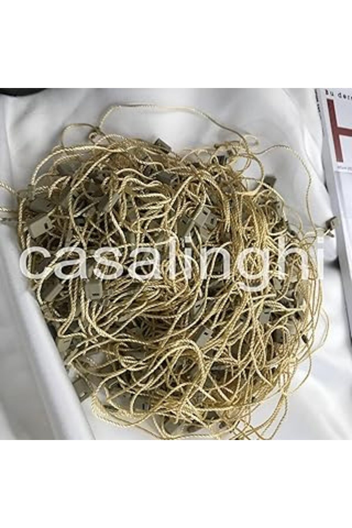 Mu Art Casalinghi Altın Kilitli Ip Renkli Asmalı Etiket İpi Lock String Tag Rope - 100 Adet