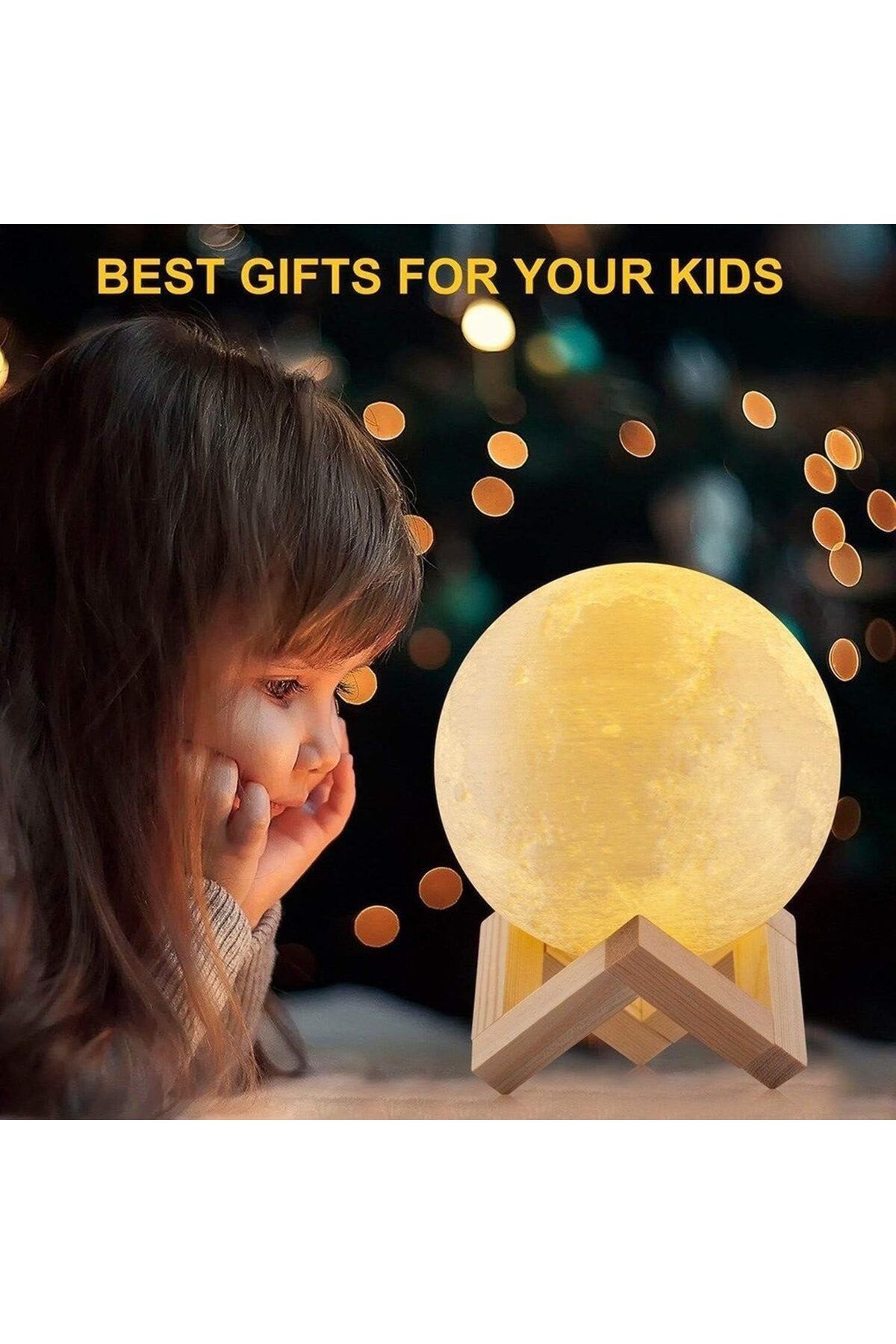 AWH-3D Printed Moon Lamp – Full Moon Night Light, Touch & Remote Control for Enhanced Convenience 3