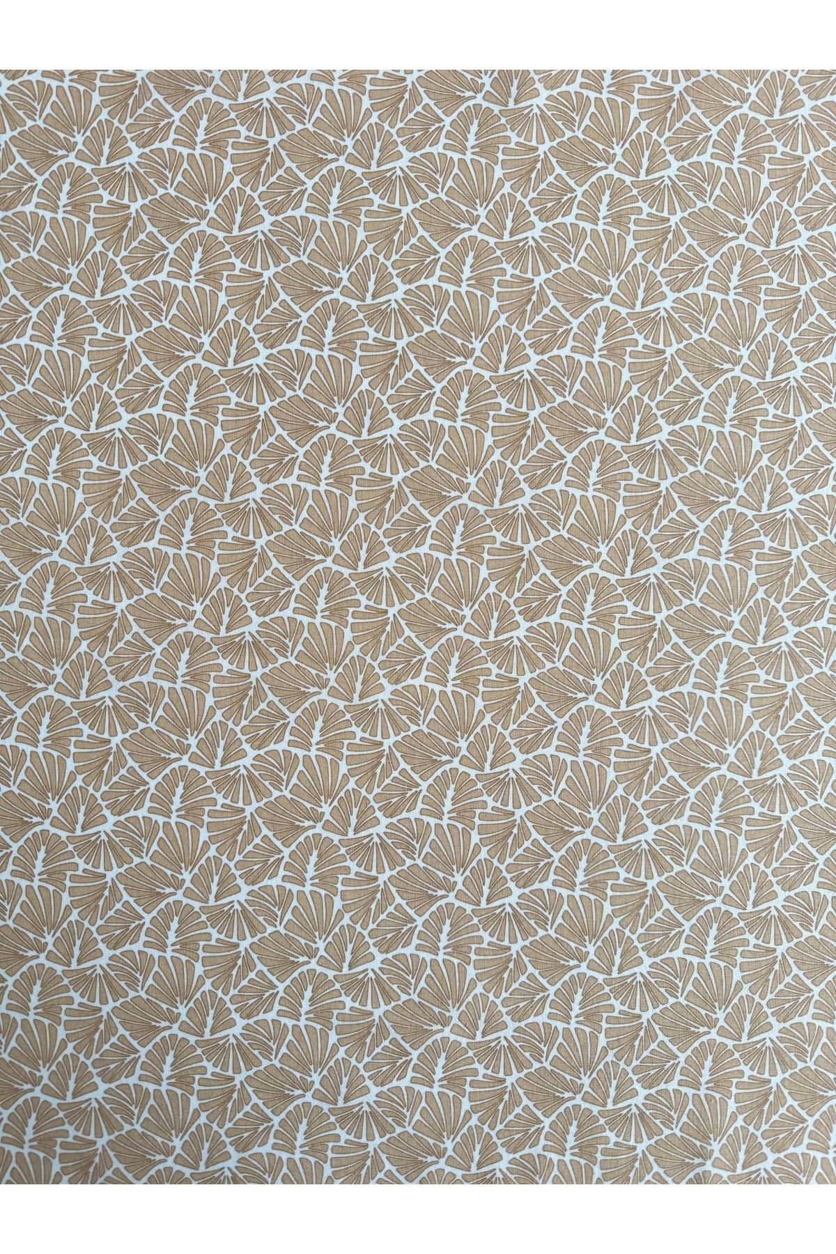 Niks Home-100% Cotton Patterned Poplin Fabric - Cream Leaves - Width: 160cm 2