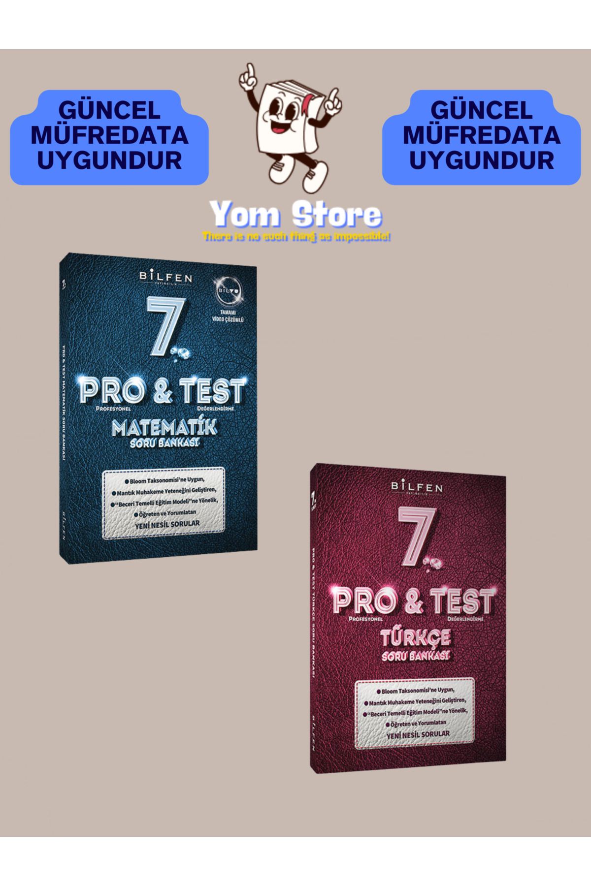 Bilfen Yayıncılık 7. Sınıf Pro Test Matematik + Türkçe SET Soru Bankası