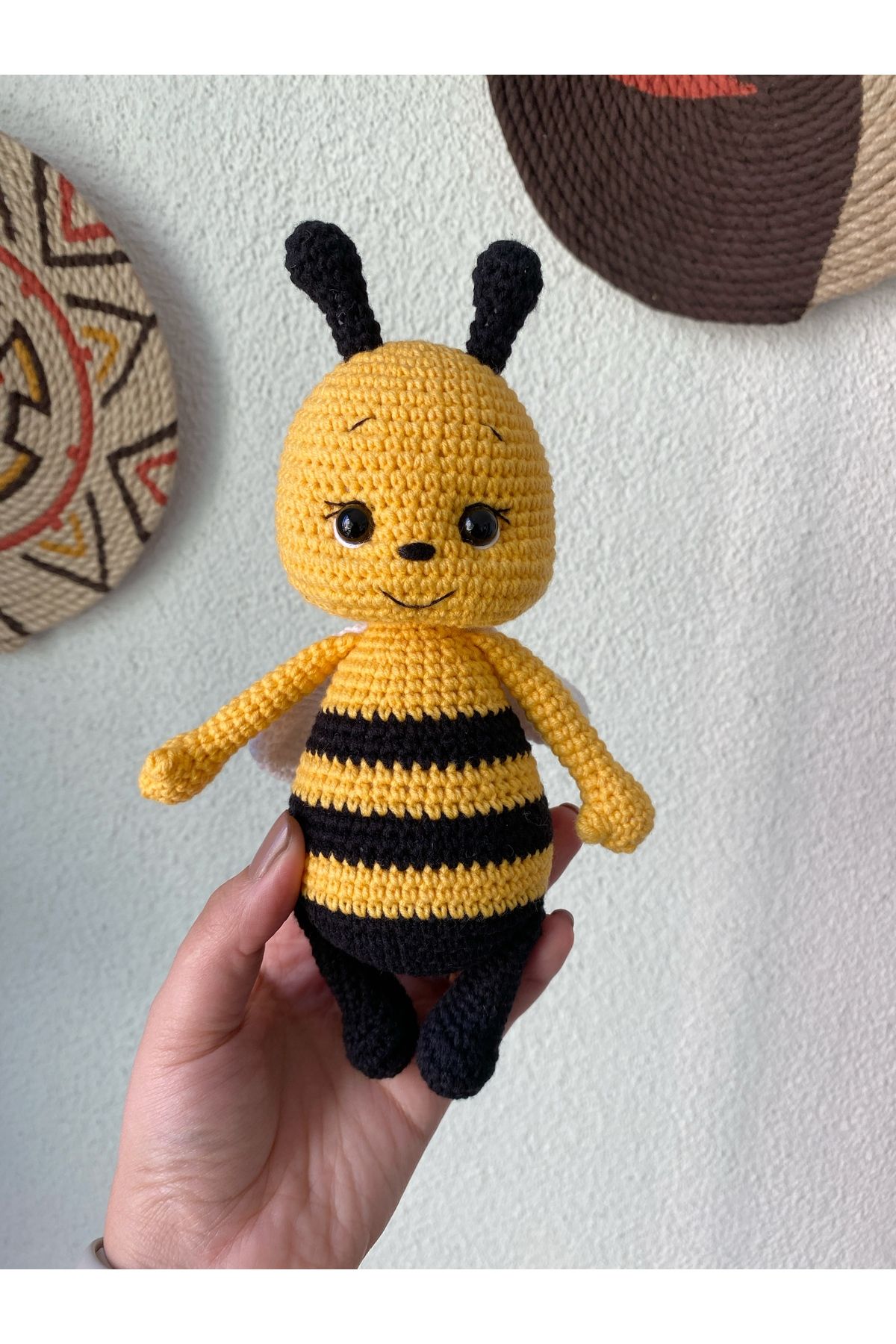 El örgüsü Amigurumi oyuncak arı, oyuncak arı, el yapımı uyku arkadaşı