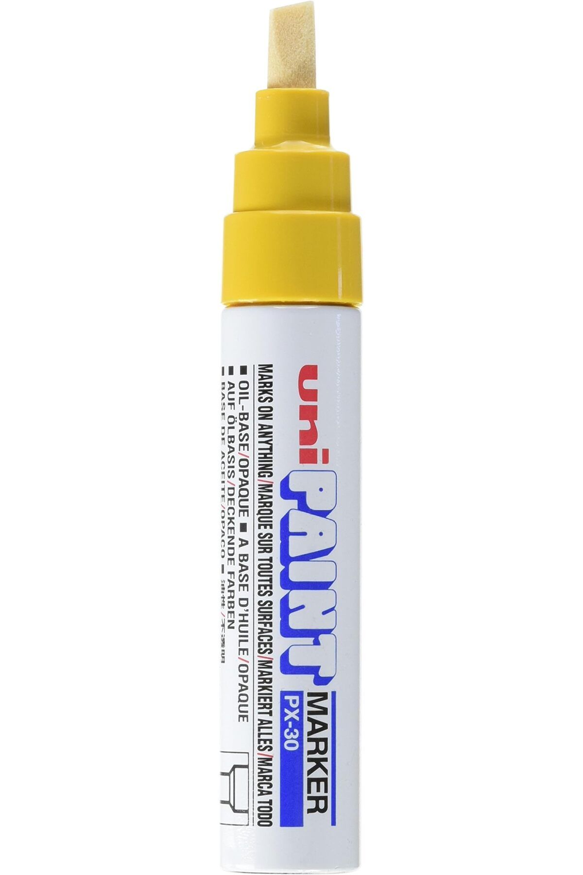 erorex-قلم تحديد Uni Paint برأس مشطوف عريض مقاس 30 × 4.0، عرض الخط 8.5 مم، أصفر، رقم المرجع 9001986، عبوة من 6 قطع 2