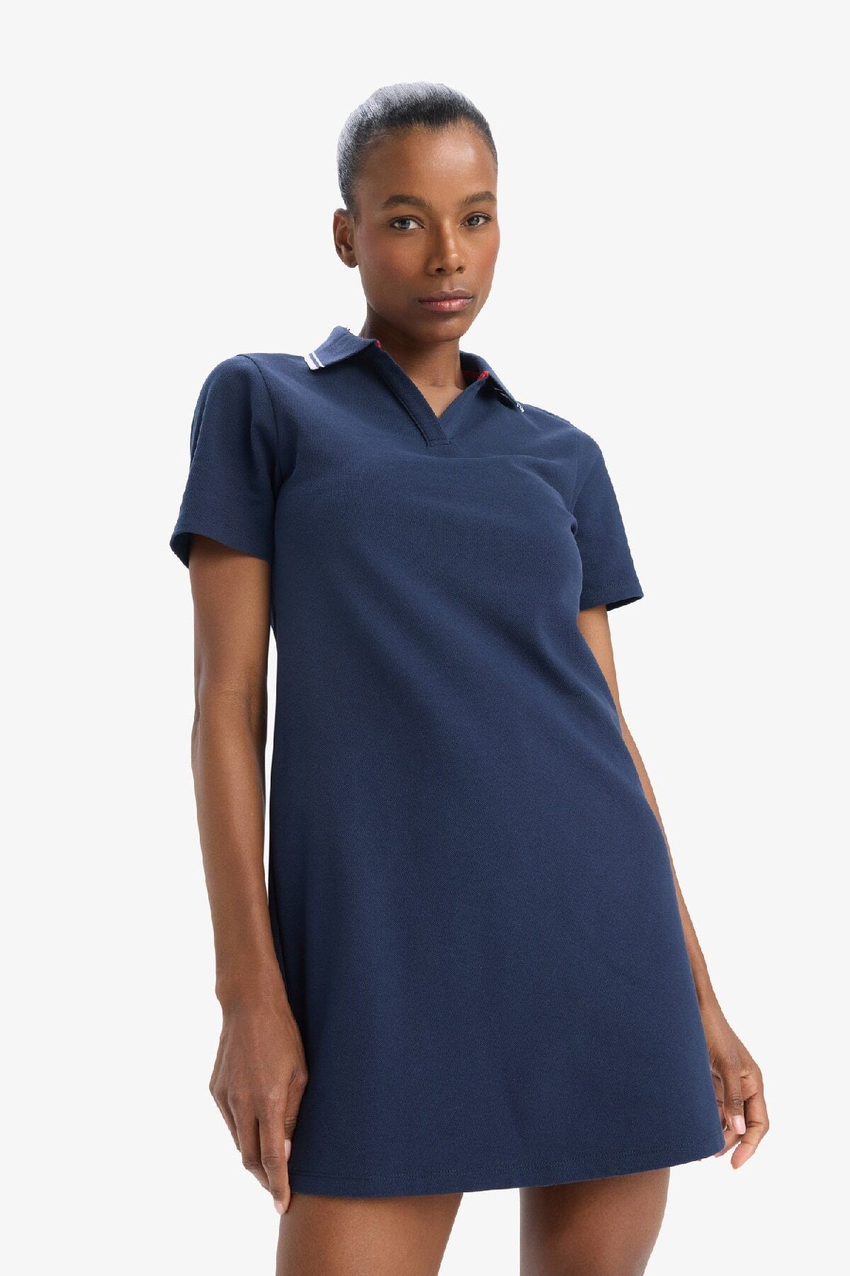 DeFacto DeFactoFit Standart Fit Polo Yaka Pike Kısa Kollu Mini Sporcu Elbise D9319AX25SP