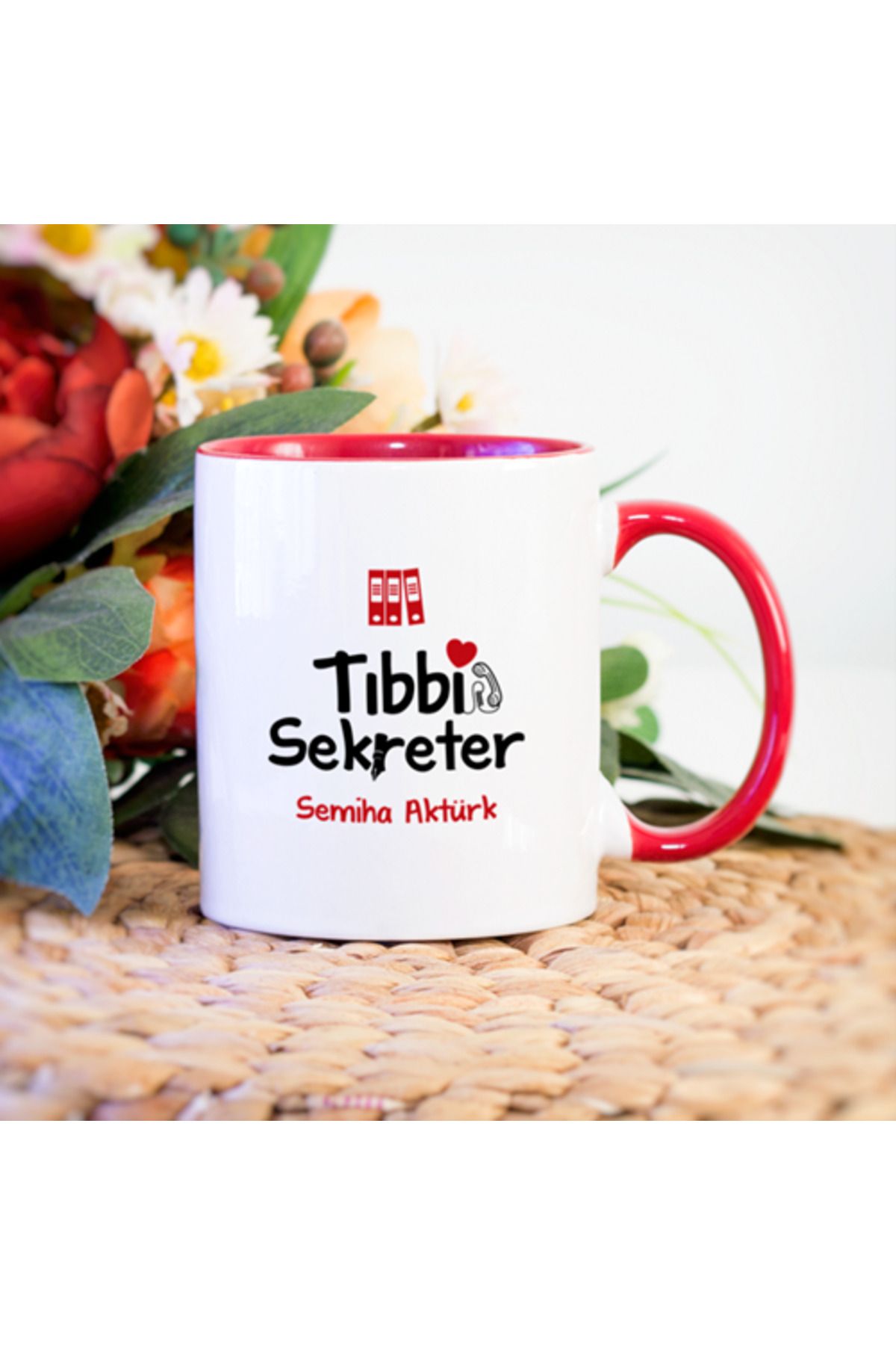 feifei Kişiye Özel Tıbbi Sekreter Kupa Bardak - Kırmızı