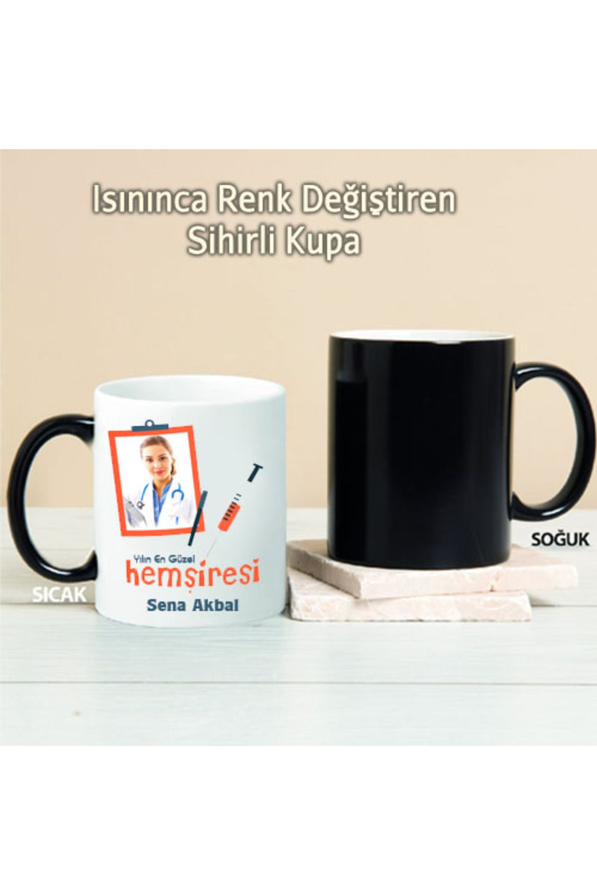 feifei Yılın En İyi Hemşiresi Kişiye Özel Sihirli Kupa Pi13