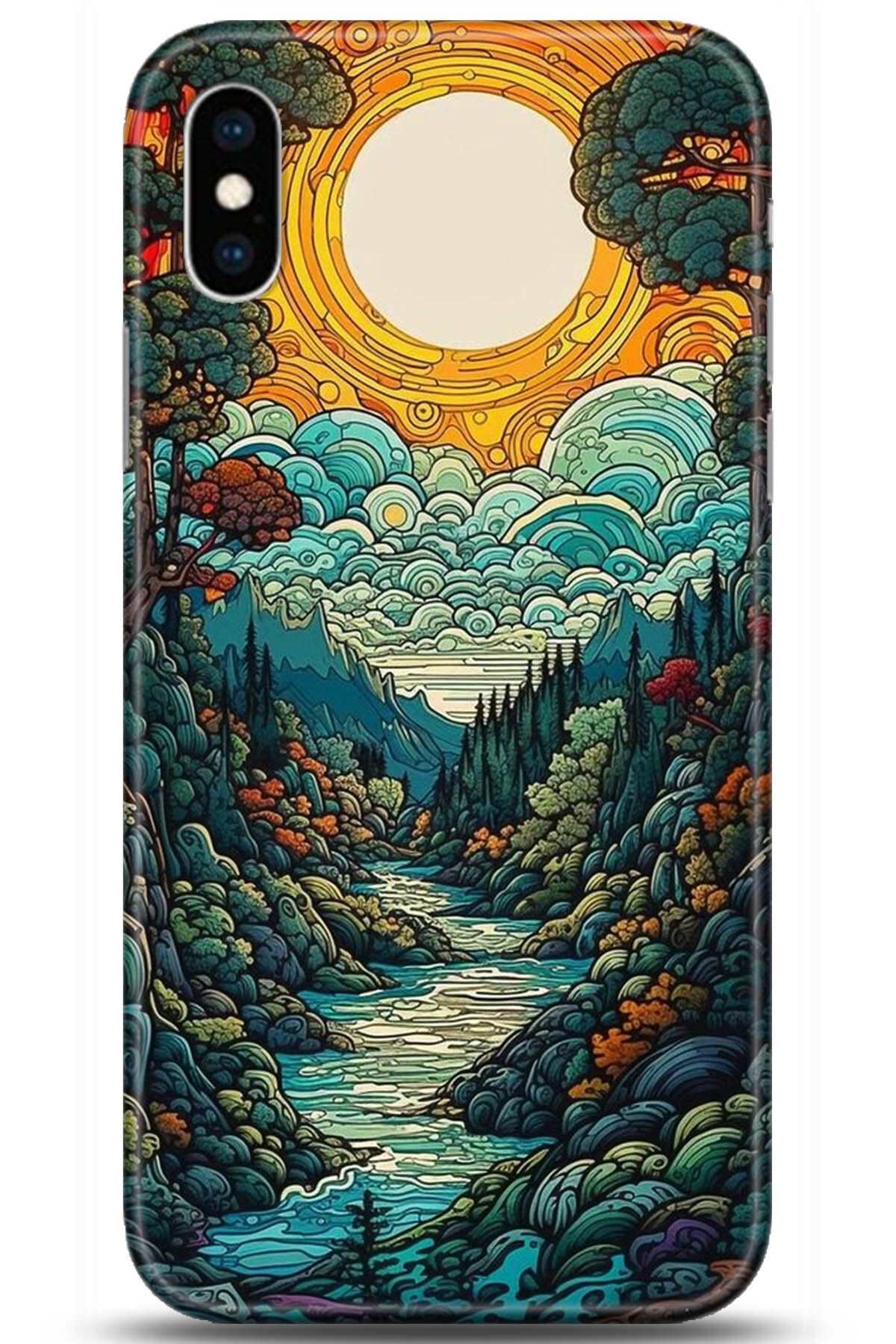 Noprin Apple iPhone XS Kılıf HD Baskılı Kılıf - Happiness Series 5198