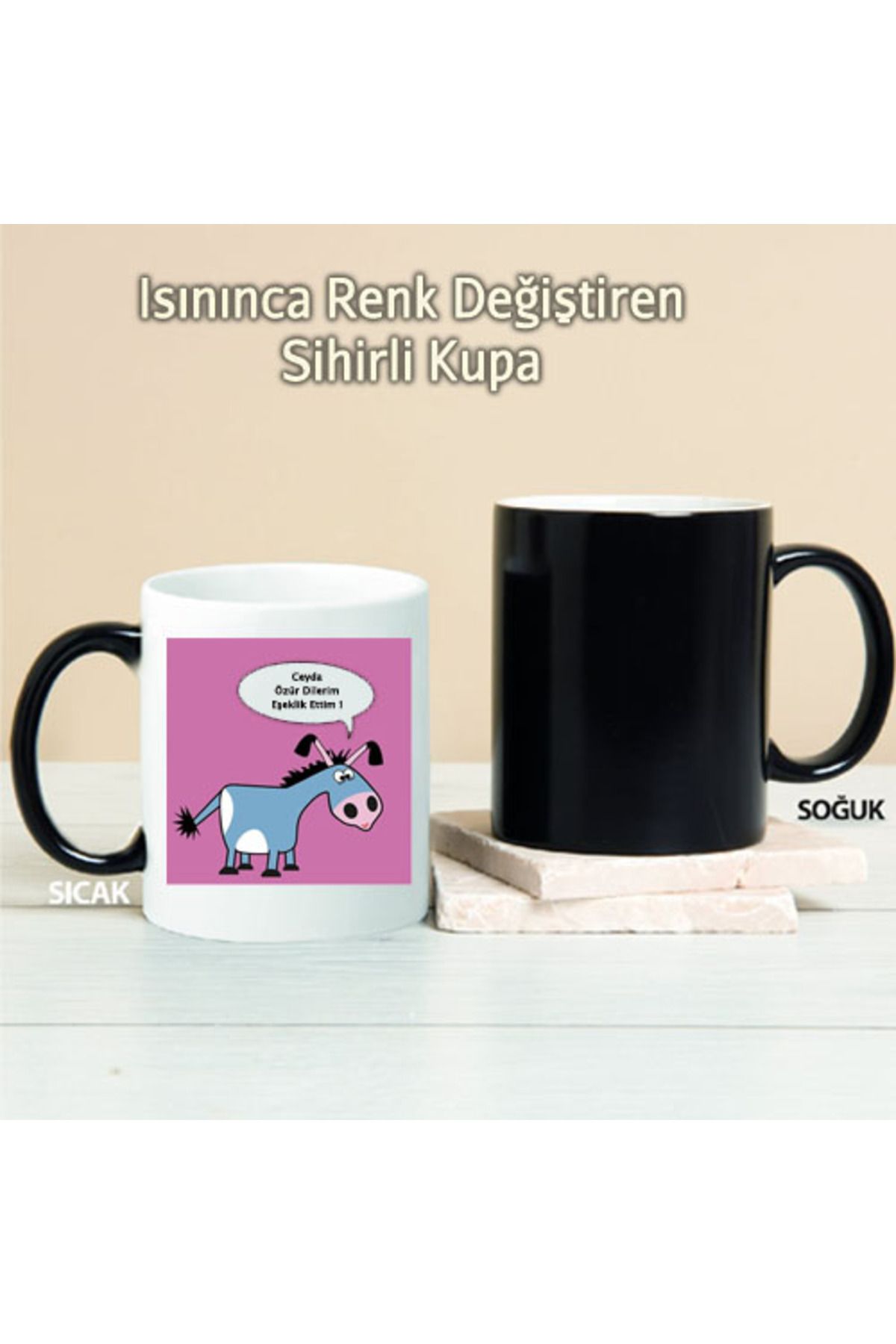 feifei Eşeklik Ettim Kişiye Özel Sihirli Kupa Pi245