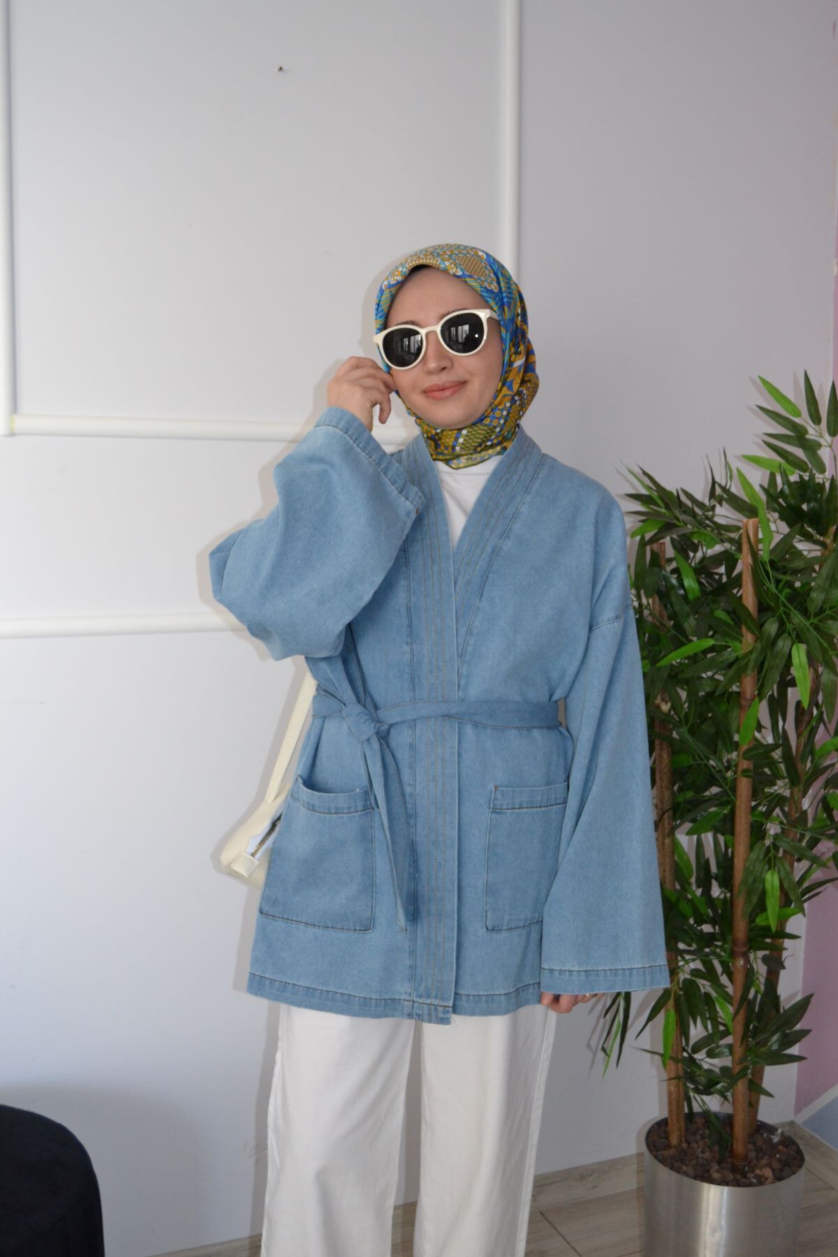 ASELA.-Denim Jeans Kimono Jacket 1