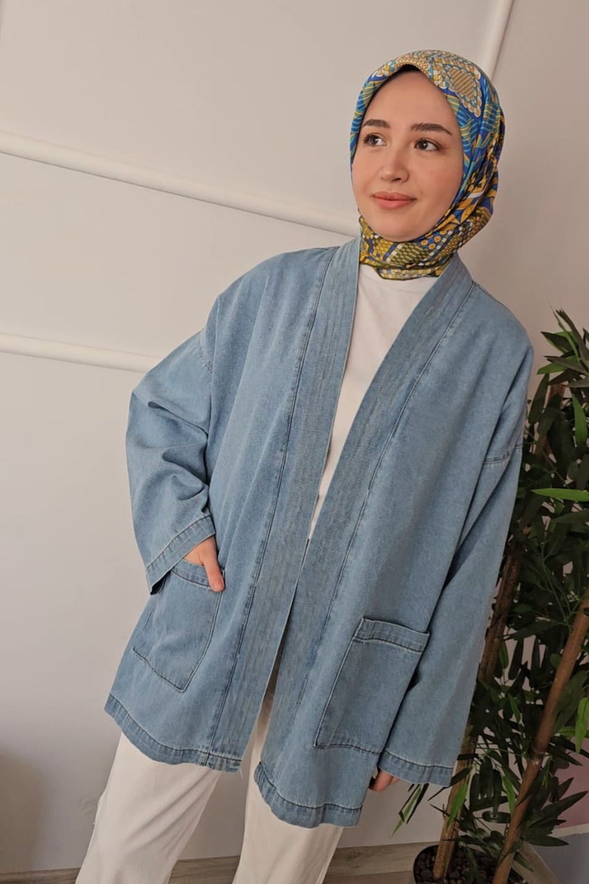 ASELA.-Denim Jeans Kimono Jacket 4