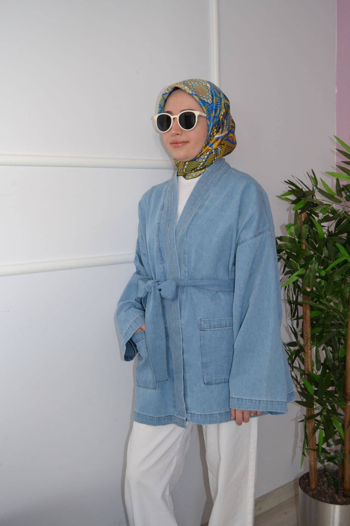 ASELA.-Denim Jeans Kimono Jacket 3