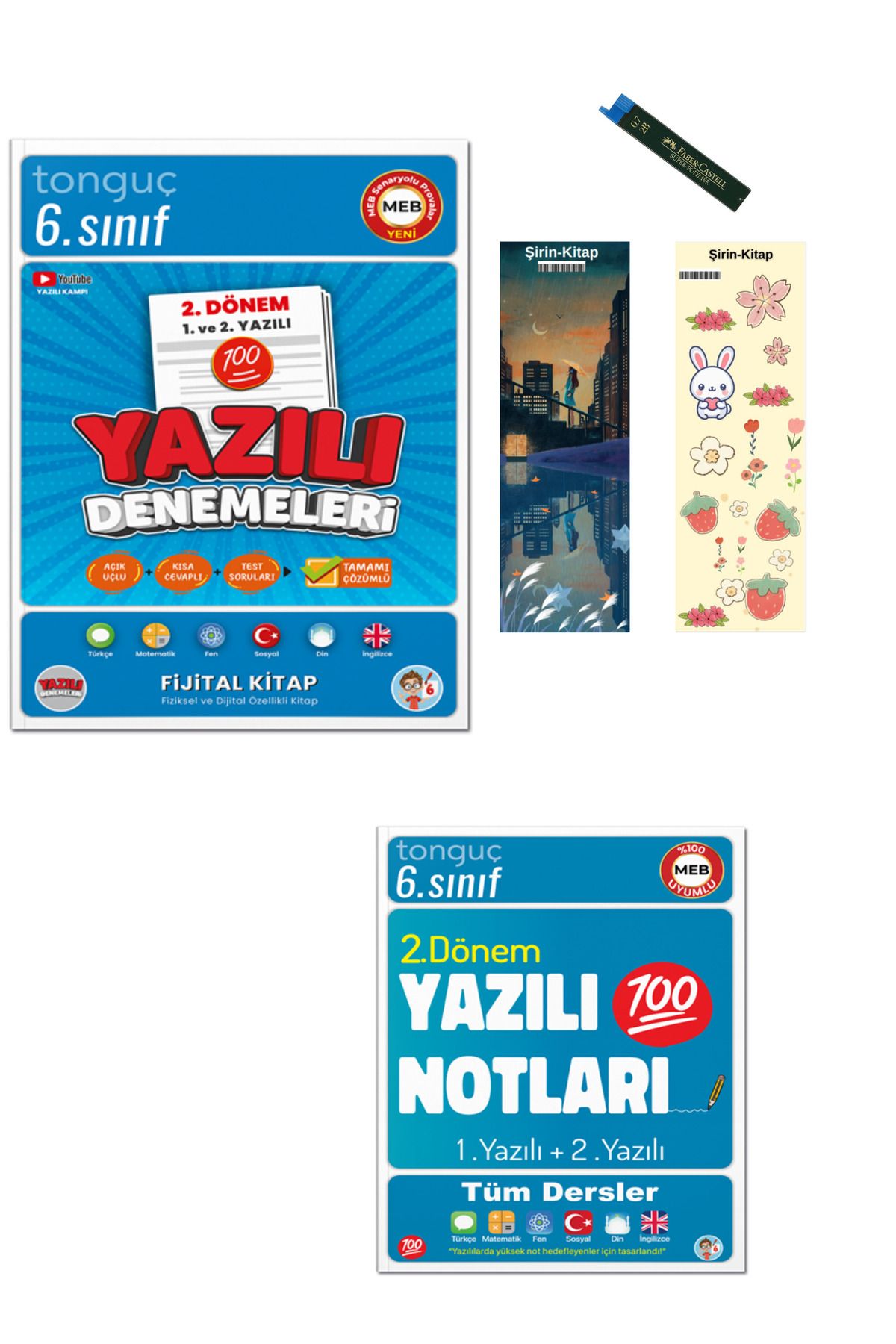 Tonguç Yayınları 6. SINIF YAZILI DENEMELERİ 2. DÖNEM 1 VE 2. YAZILI VE 6. SINIF YAZILI NOTLARI 2. DÖNEM 1 VE 2.