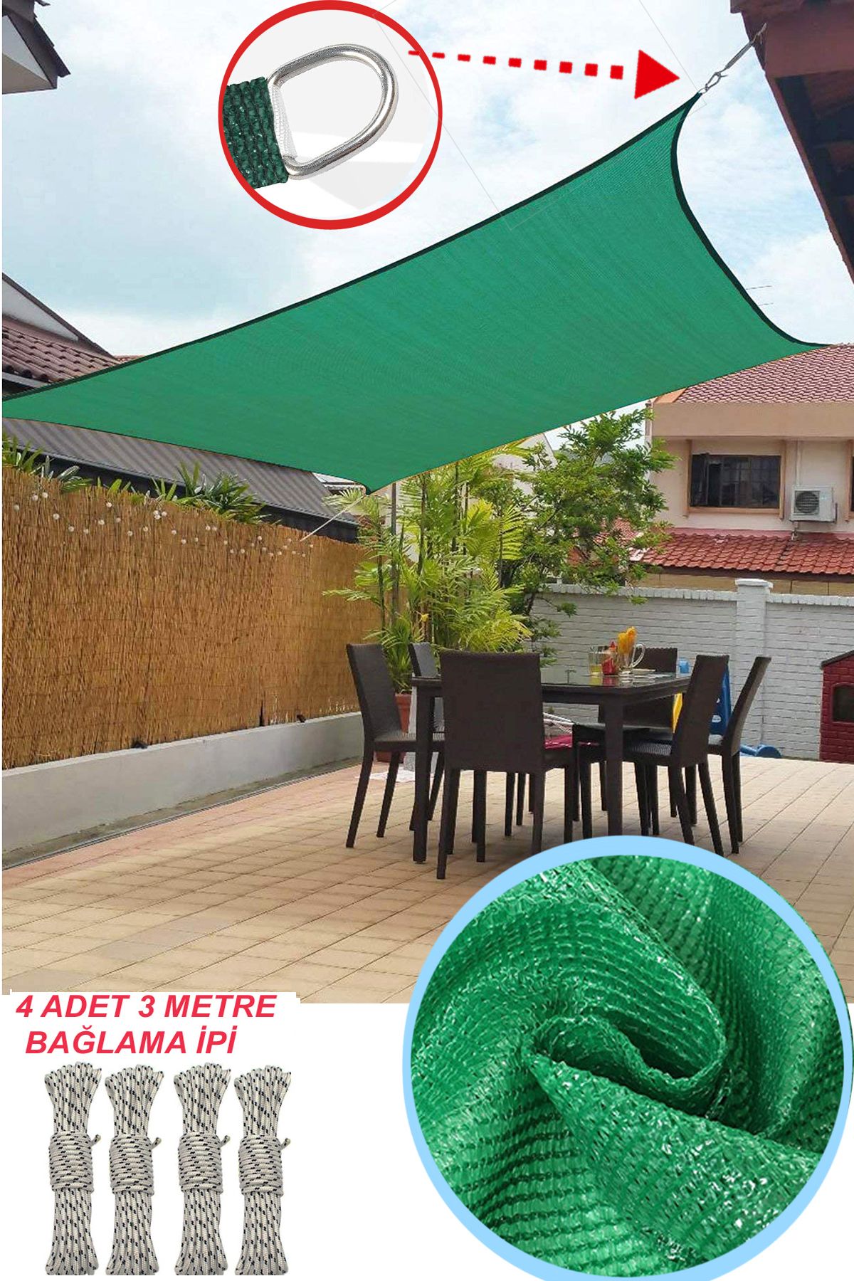 KAŞIKBEY Plasa Baldachin Copertina Gradina Plaja Terasa Camping Picnic Parasolar Baldachin Plasa Prelata 90% Frecventa - 100 x 200