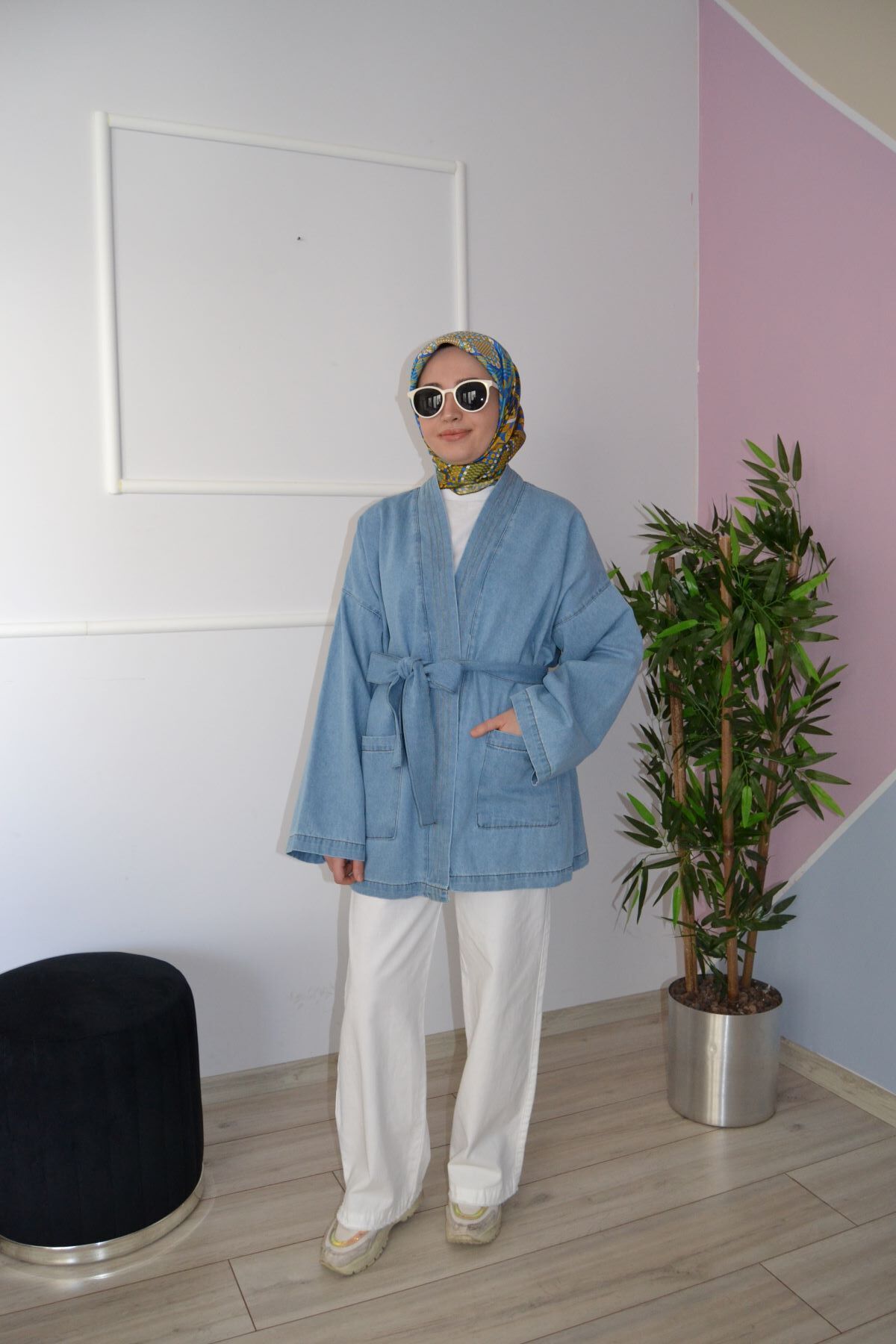 ASELA.-Denim Jeans Kimono Jacket 2