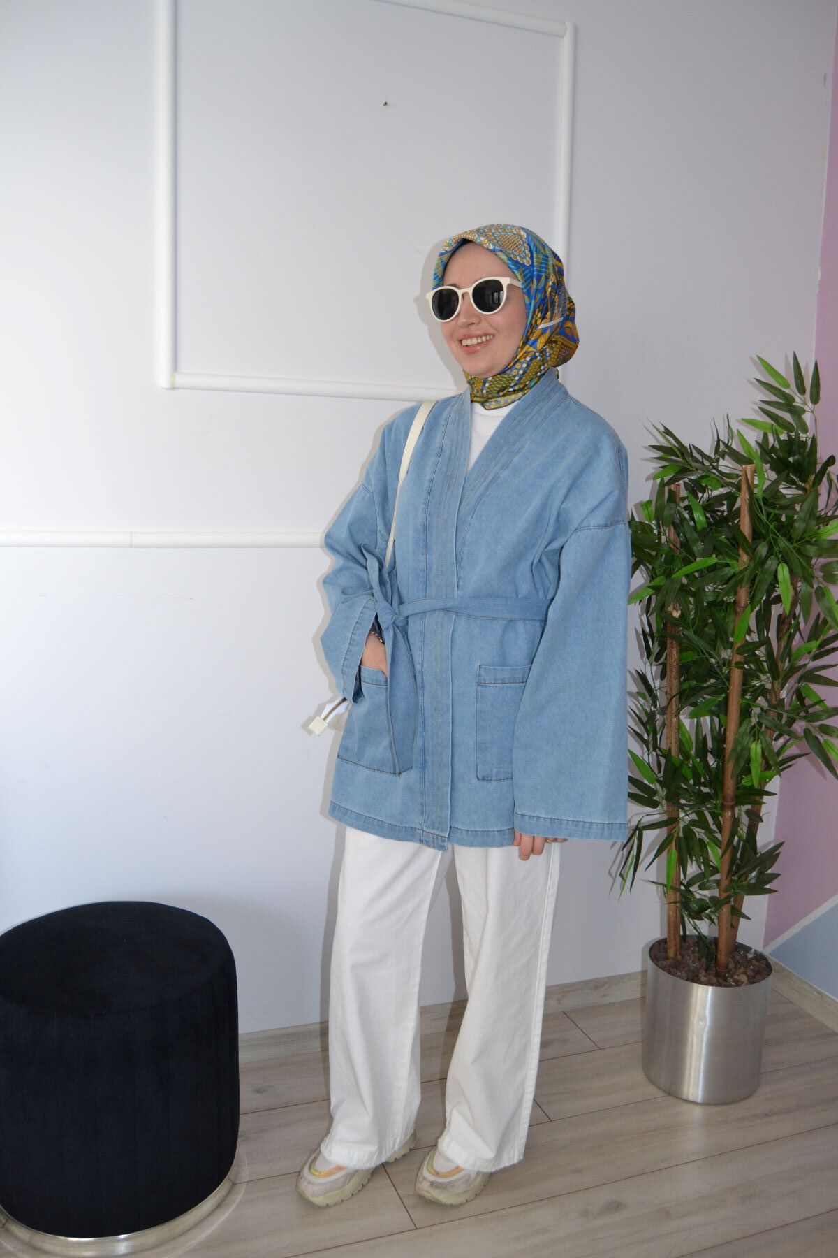 ASELA.-Denim Jeans Kimono Jacket 7