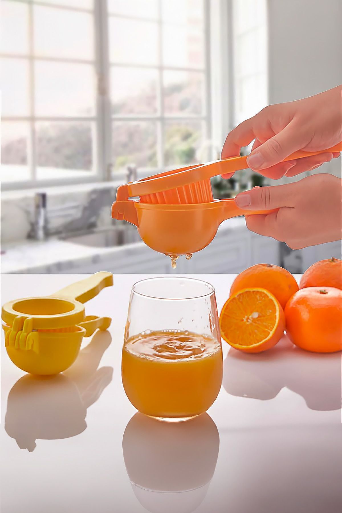 NOYİSKA-1Pc Multipurpose Hard Plastic Lemon and Citrus Juicer Squeezer Practical Plastic Lemon Lime Squeezing 8