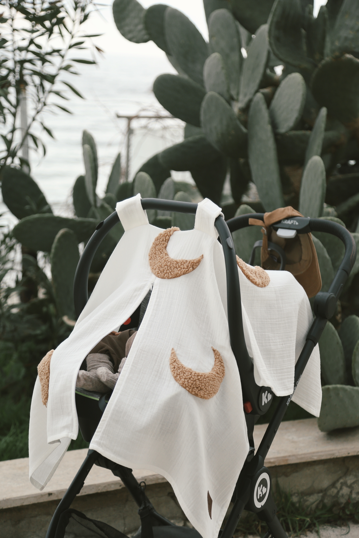 DERY BABY Teddy Ay Fermuarlı 2 Kat Müslin Puset Örtüsü fotoğrafı 7 (önizleme)