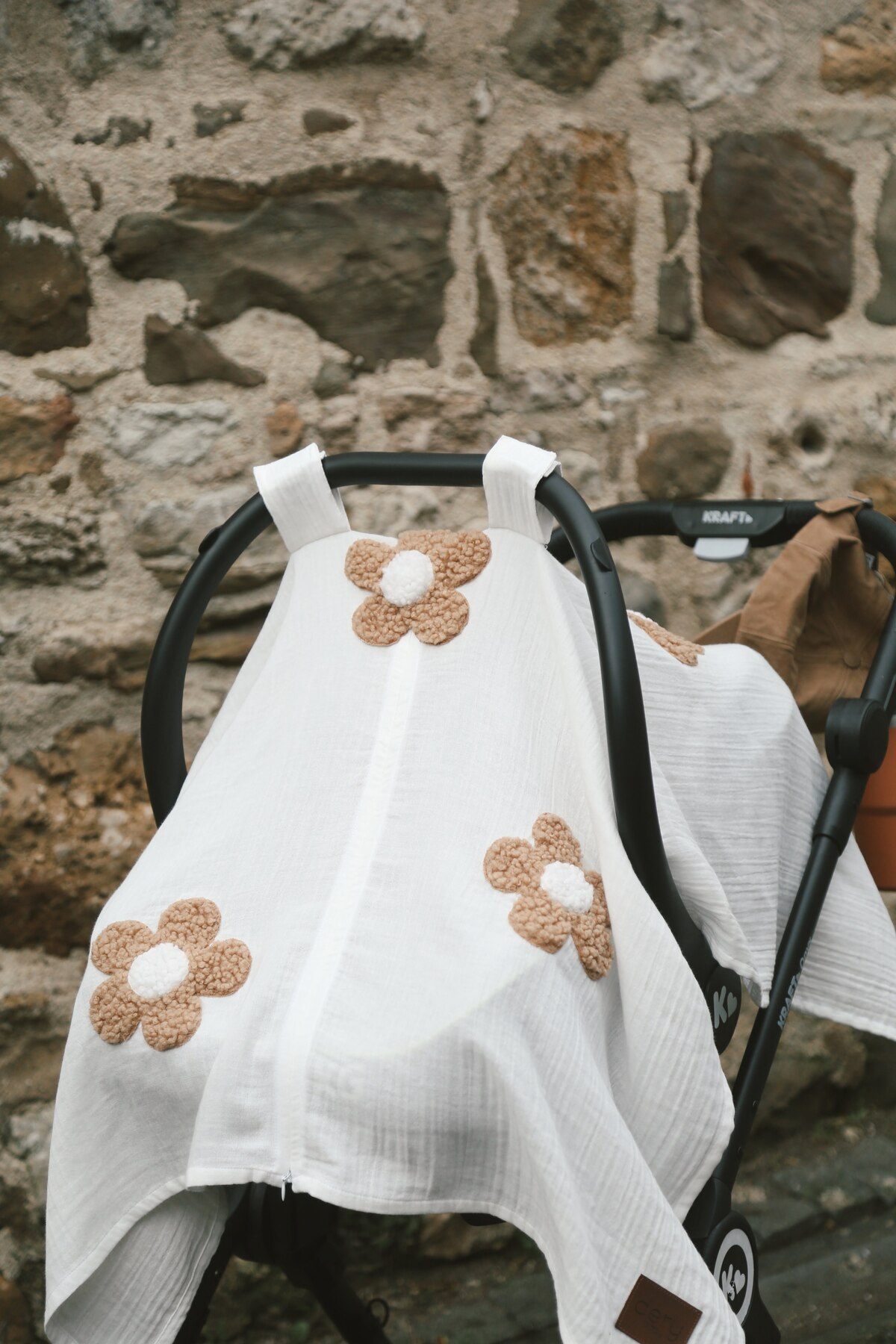 DERY BABY Teddy Papatya Fermuarlı 2 Kat Müslin Puset Örtüsü fotoğrafı 4 (önizleme)