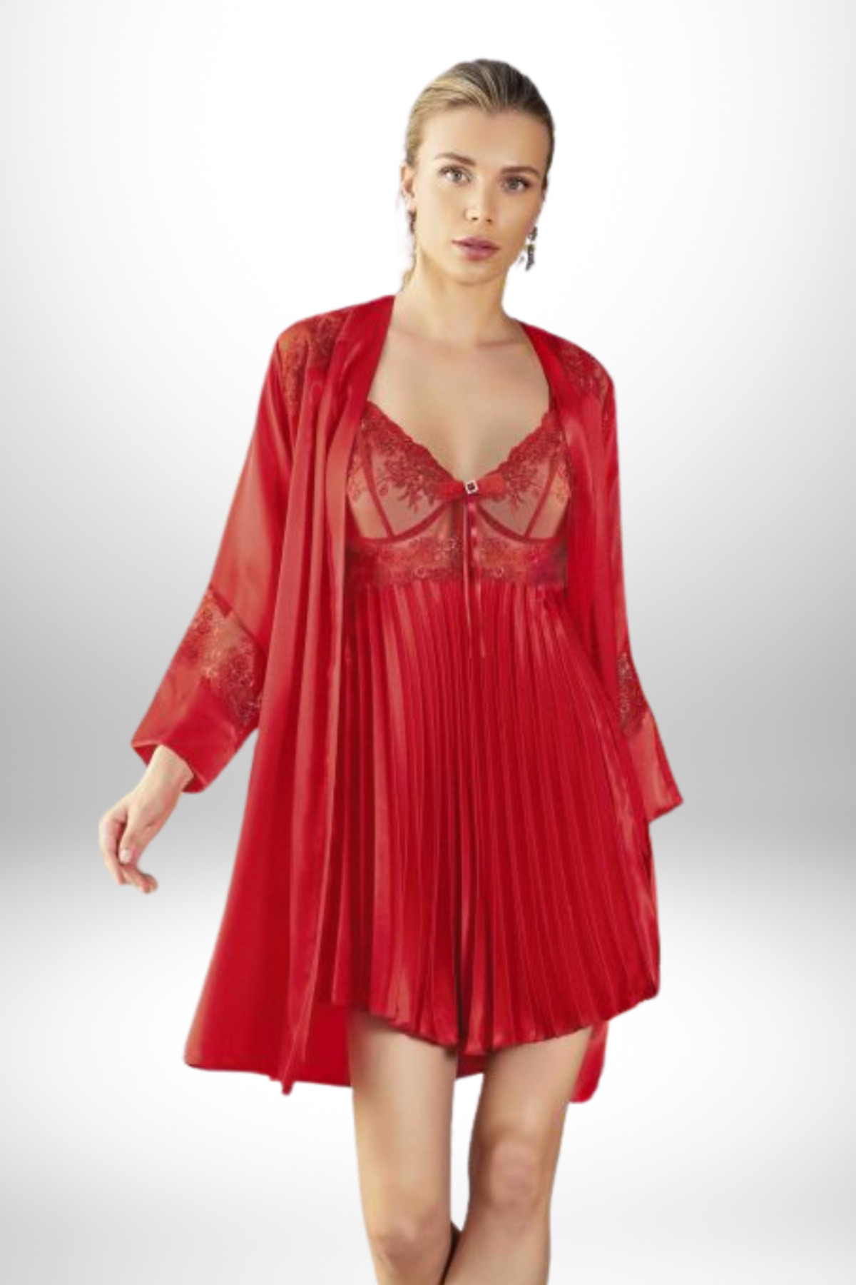 vory Kadın Gecelik&Kimono 2 li Takım VR.NT.1.N53.55.25.Y01