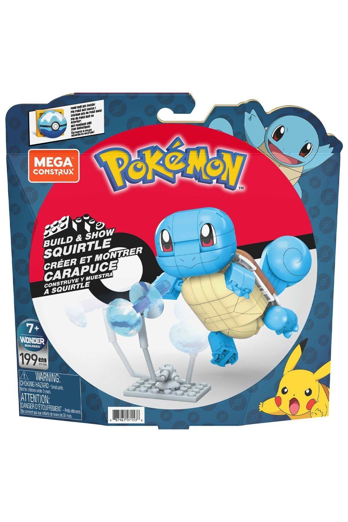 Easy Tedarik GYH00 MEGA™ Pokémon™ Squirtle - Yap ve Oyna Figürler 199 parça +7 yaş
