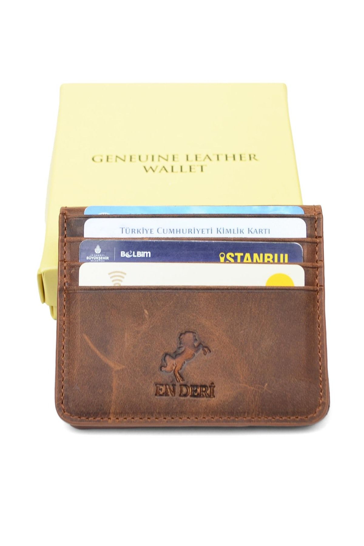 en deri-Genuine Leather Wallet with Cash Compartment Card Holder 4