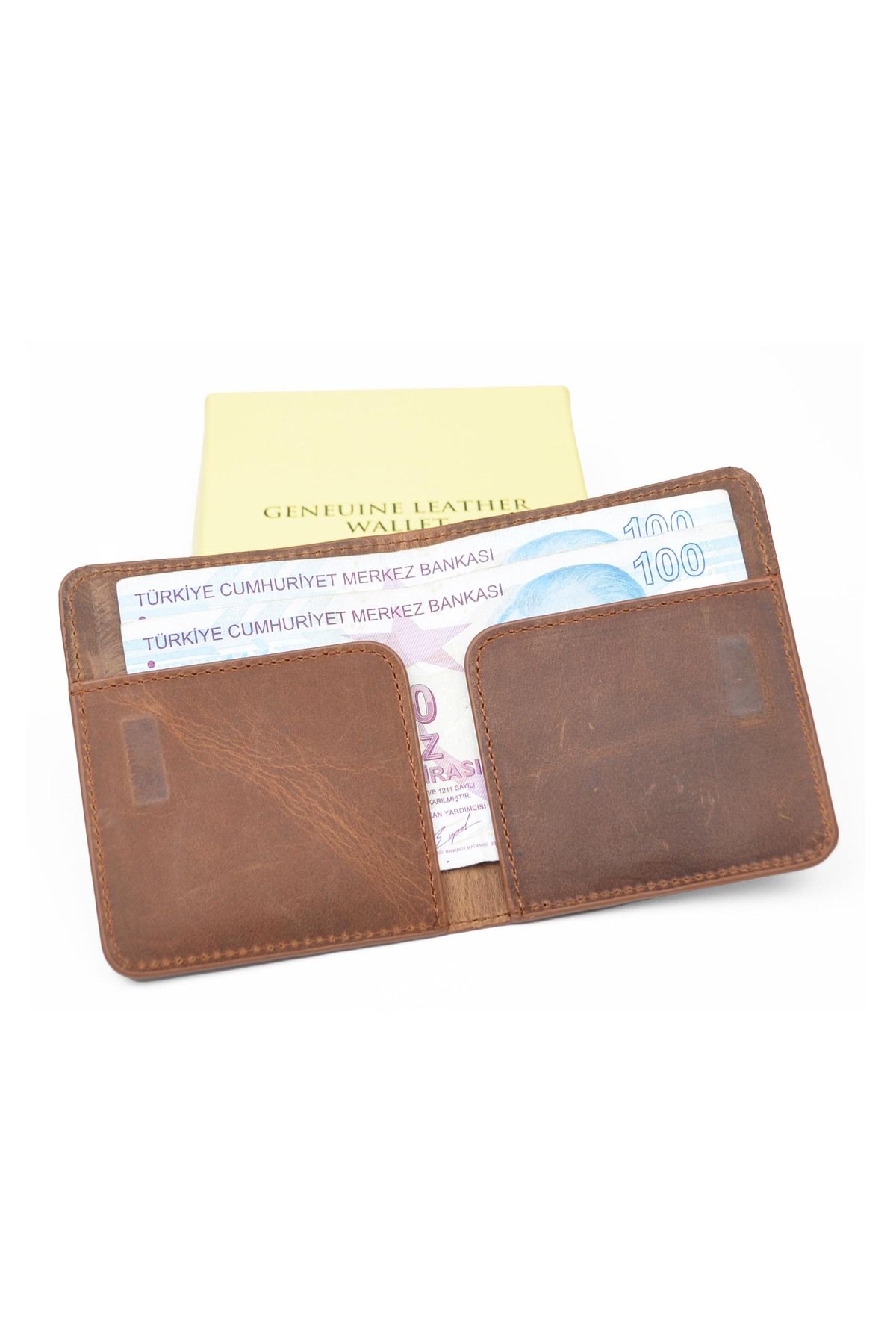 en deri-Genuine Leather Wallet with Cash Compartment Card Holder 5