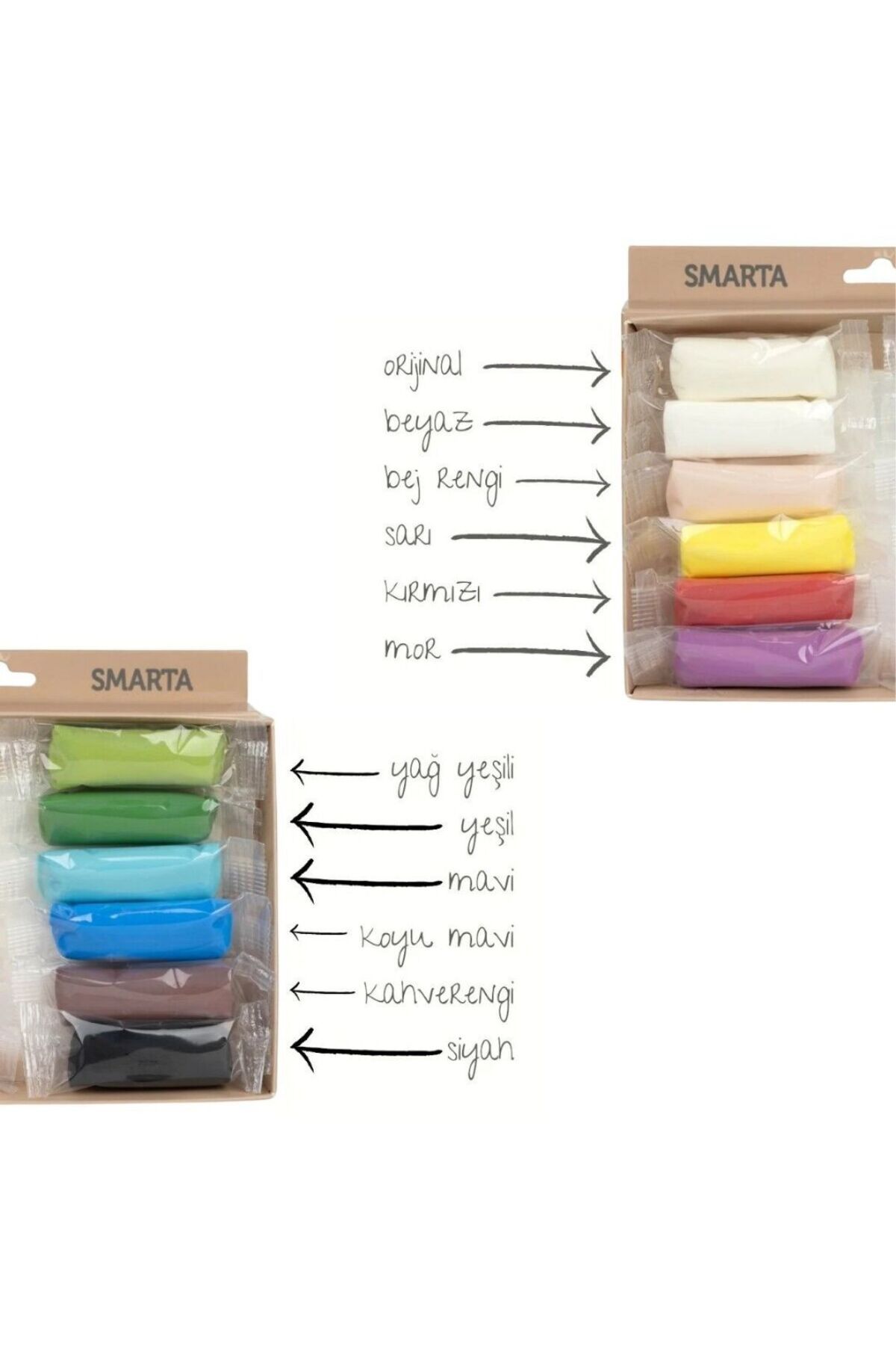 Smarta-Polymer Clay Air Dry Modeling Plasticine Basic Set 12X25Gr 4