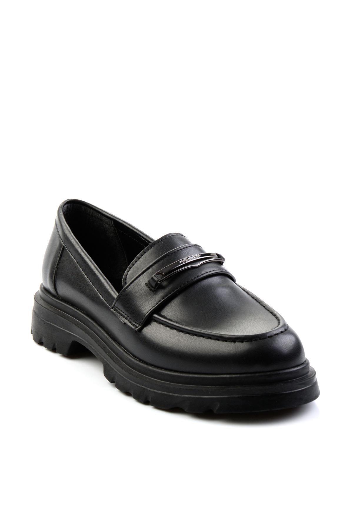 Bambi Siyah Kadın Loafer Ayakkabı K01997010709 görsel 4