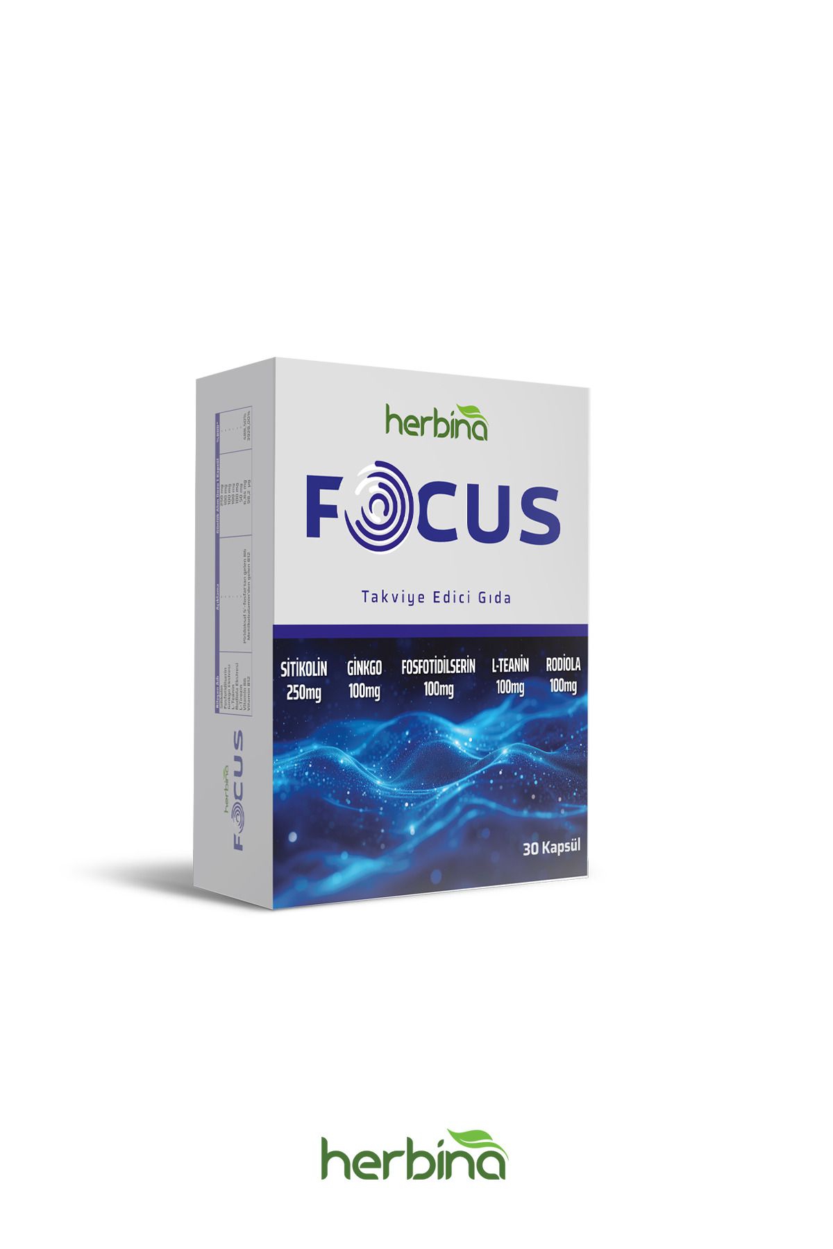 Herbina FOCUS STİKOLİN GİNKGO,TEANİN, RHODİOLA, FOSFOTİDİLSERİN 30 KAPSÜL