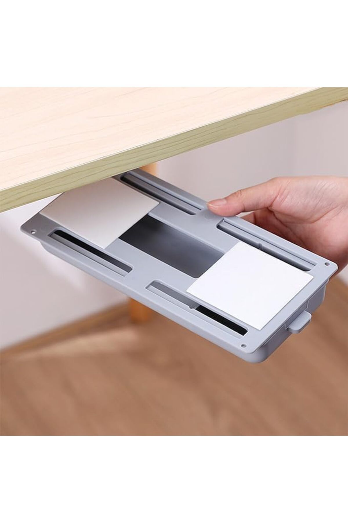 COOYA-Under Table Drawer, Mounted Sliding Pull Out Drawer, Large Capacity Hidden Pencil Tray Drawer 4