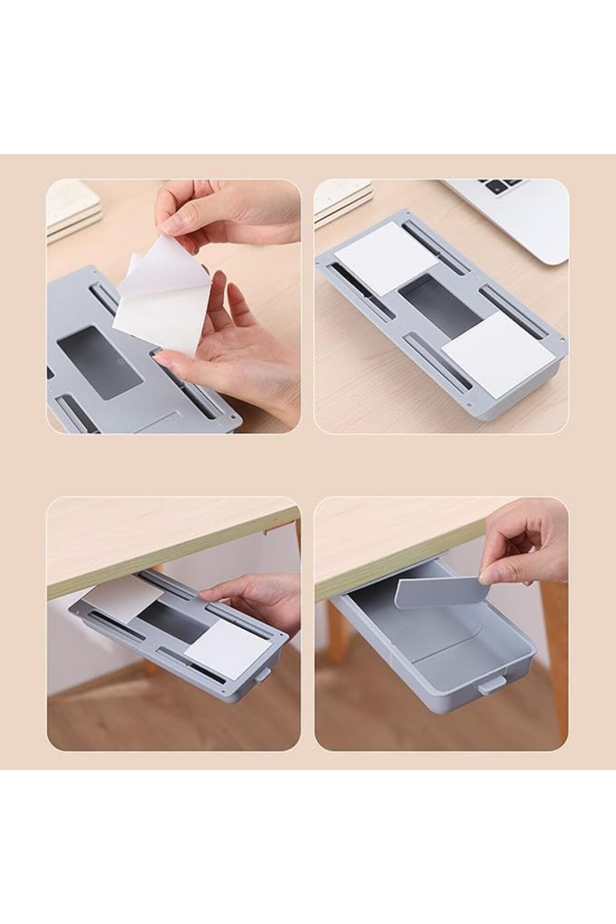 COOYA-Under Table Drawer, Mounted Sliding Pull Out Drawer, Large Capacity Hidden Pencil Tray Drawer 7