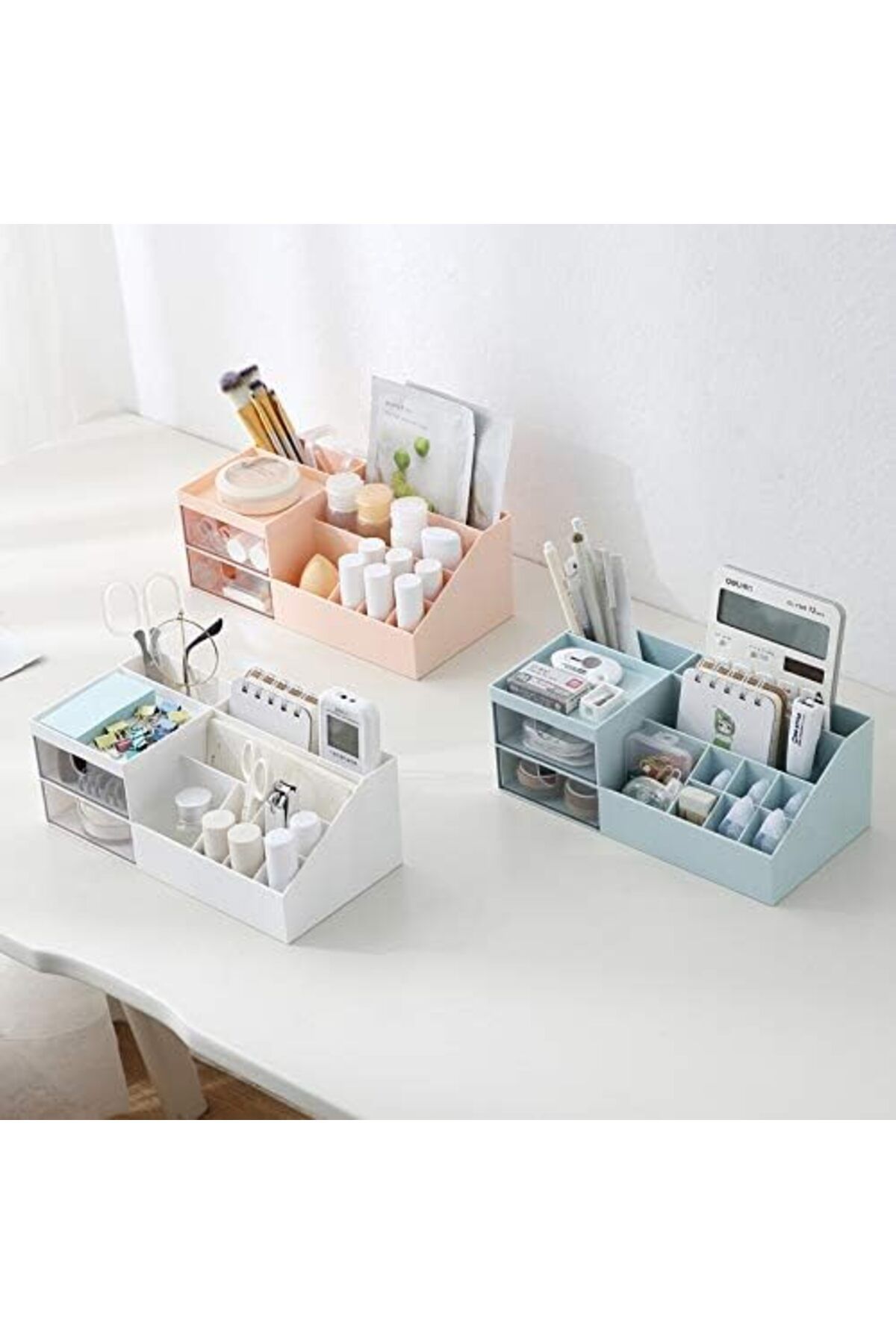 COOYA-Makeup Organizer, Desk Organizer with Drawers, for Office Supplies Cosmetics Jewelry Parts 5