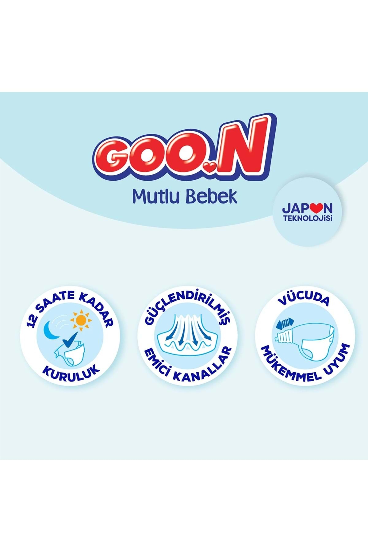 Goo.n Goon Mutlu Bebek Bebek Bezi Beden:3 (7-12KG) Midi 100 Adet Fırsat Pk fotoğrafı 4 (önizleme)
