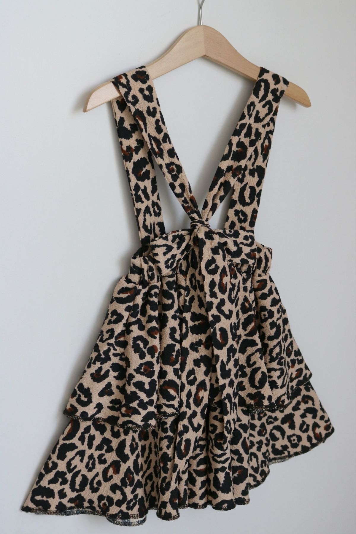Parla Kids-Girl's Helen Leopard Strap Layered Lacing April 23 Gilet Dress 4